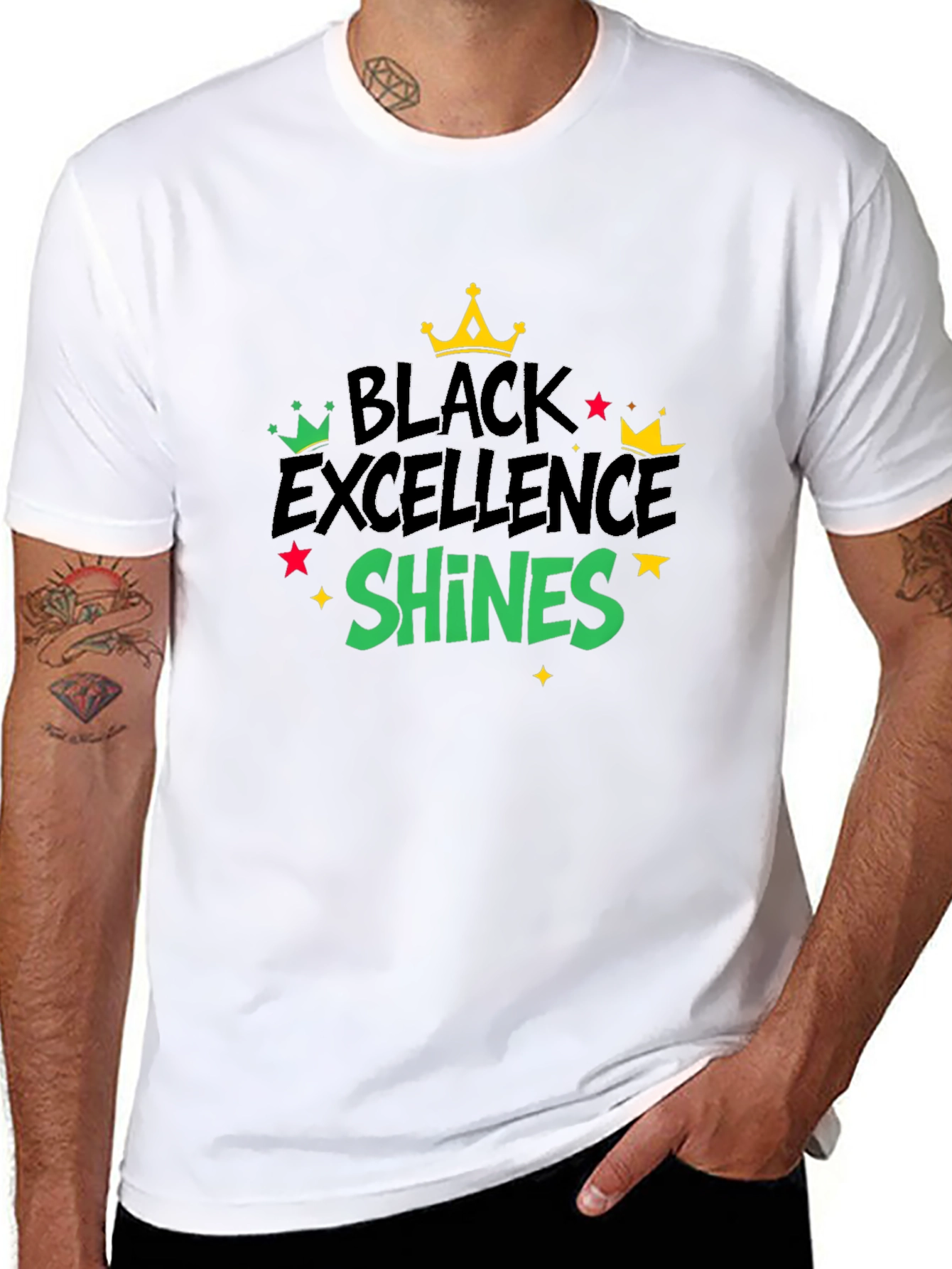 Black Black Excellence Shines Graphic Tee view 8