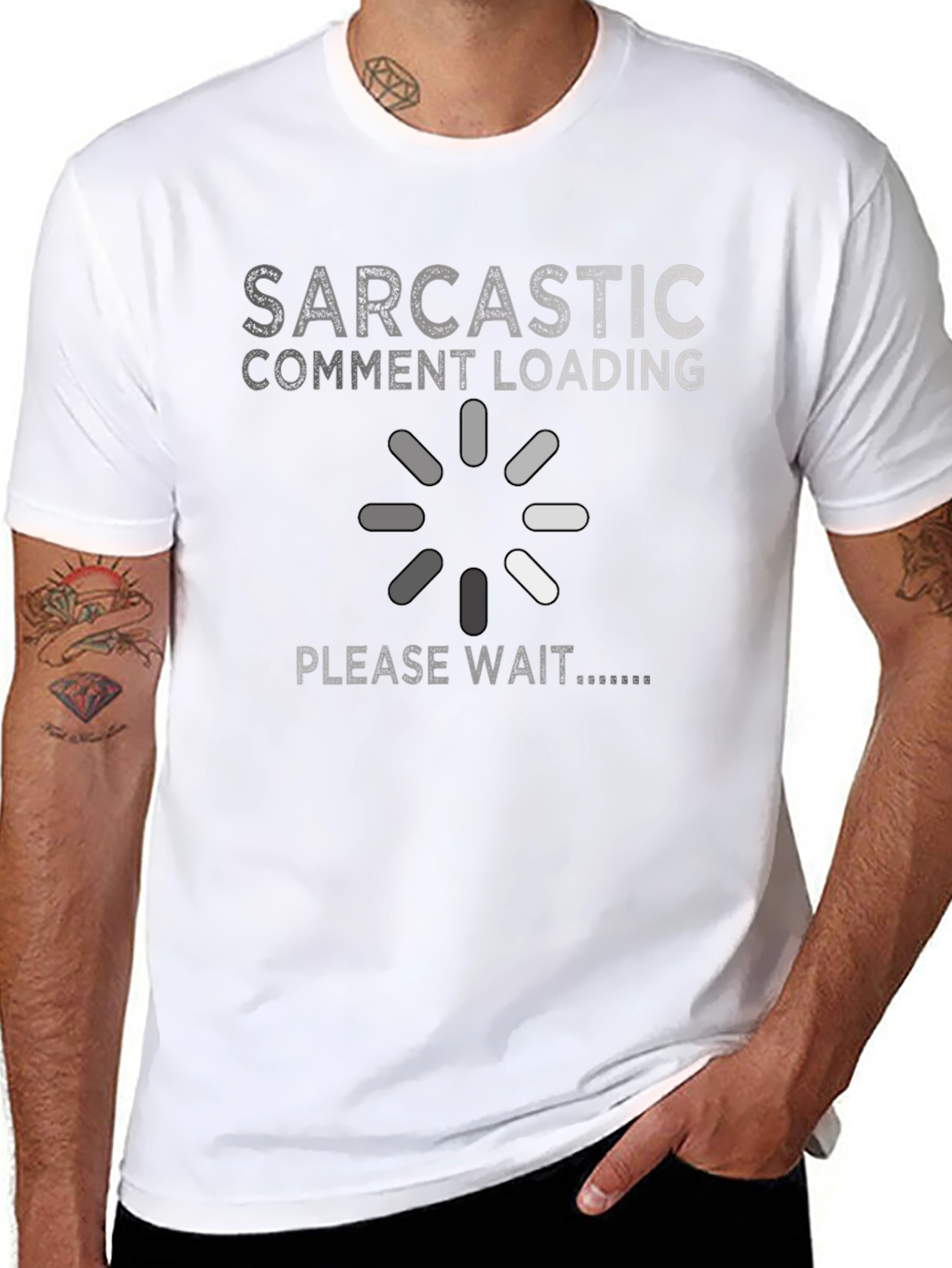 Black Sarcastic Comment Loading Graphic T-Shirt view 8