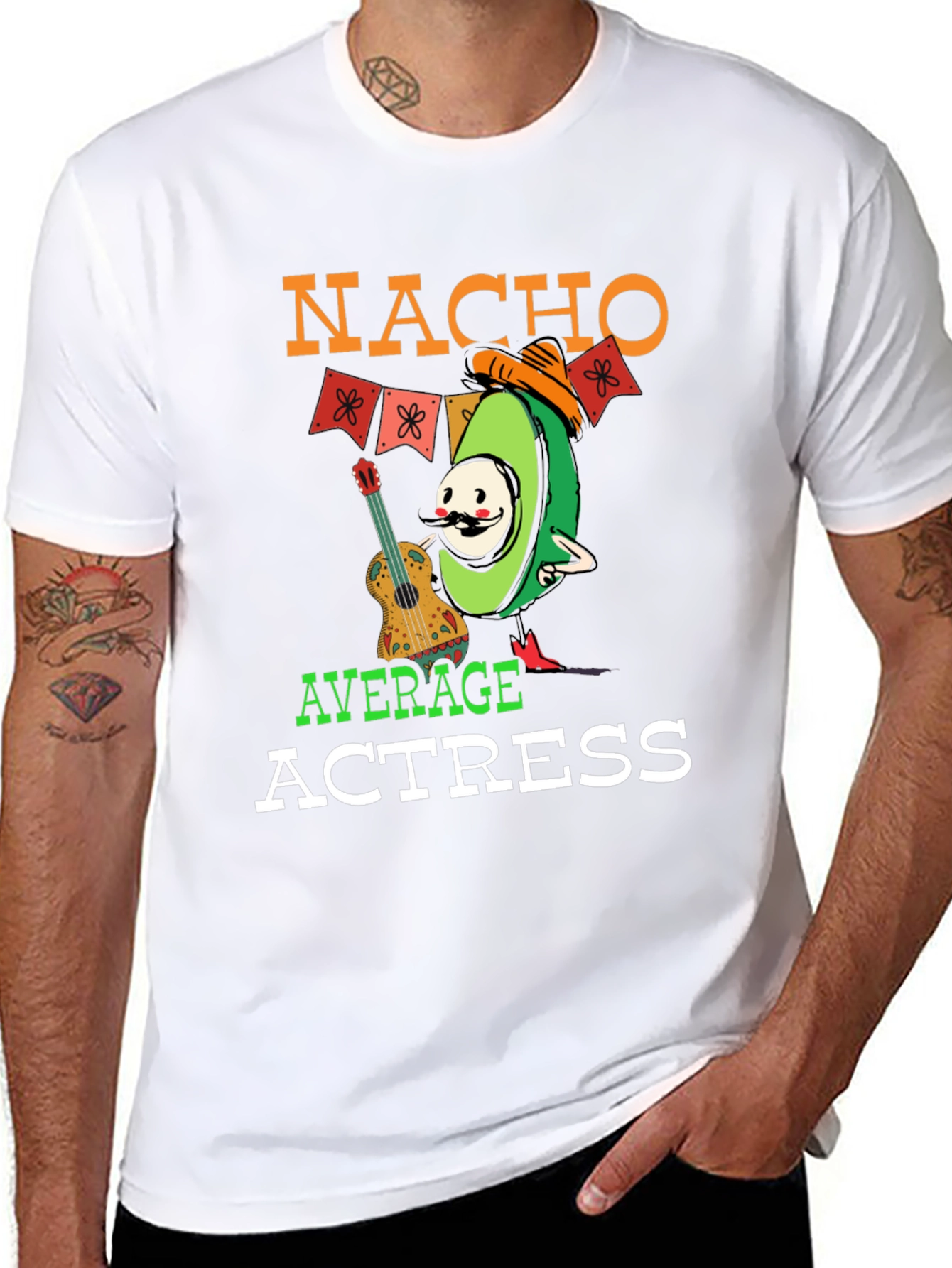 Black Nacho Average Actress Graphic T-Shirt view 8