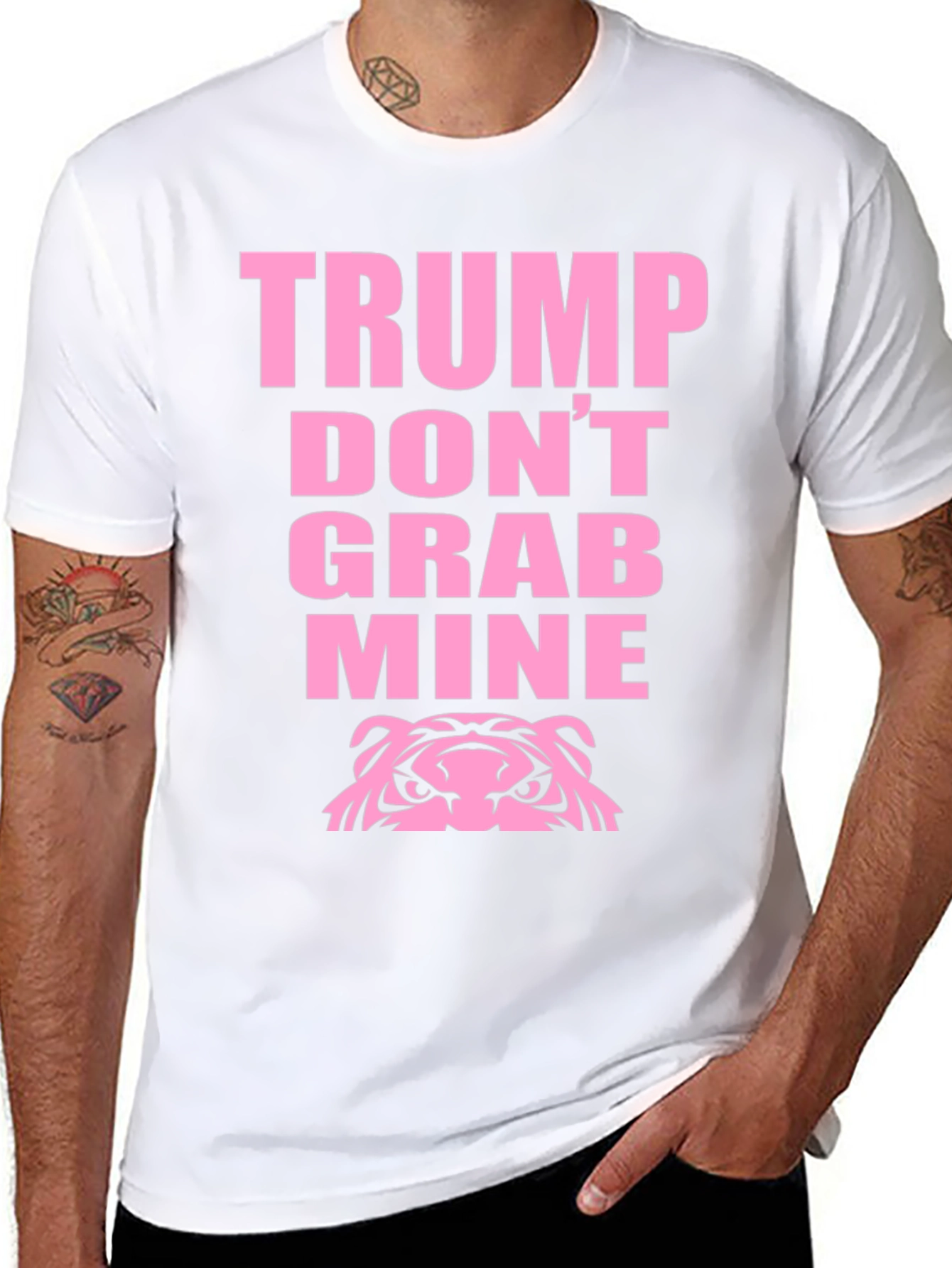 Black Trump Don't Grab Mine Funny T-Shirt view 8