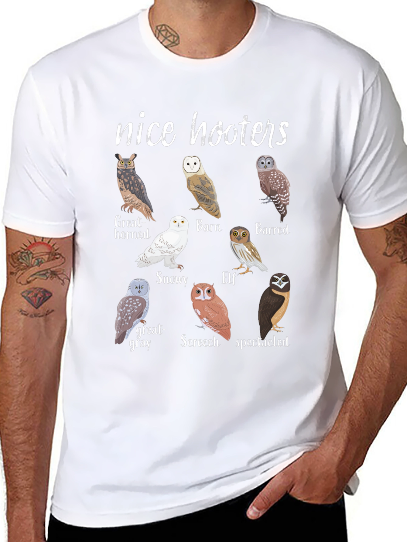 Black Nice Hooters Owl Graphic Tee view 8