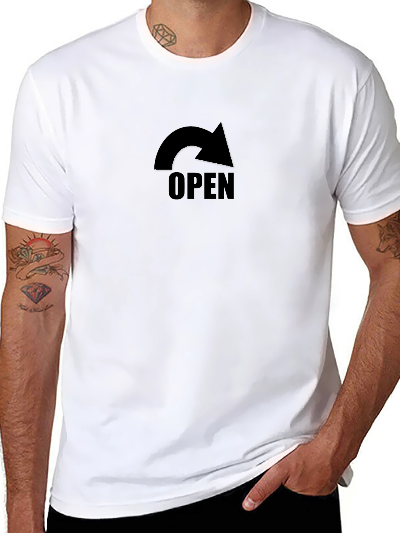 Black Open Arrow Graphic T-Shirt view 8
