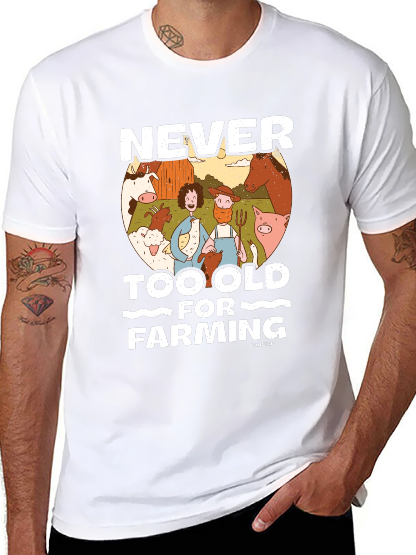 Black Never Too Old For Farming Black Graphic Tee view 8