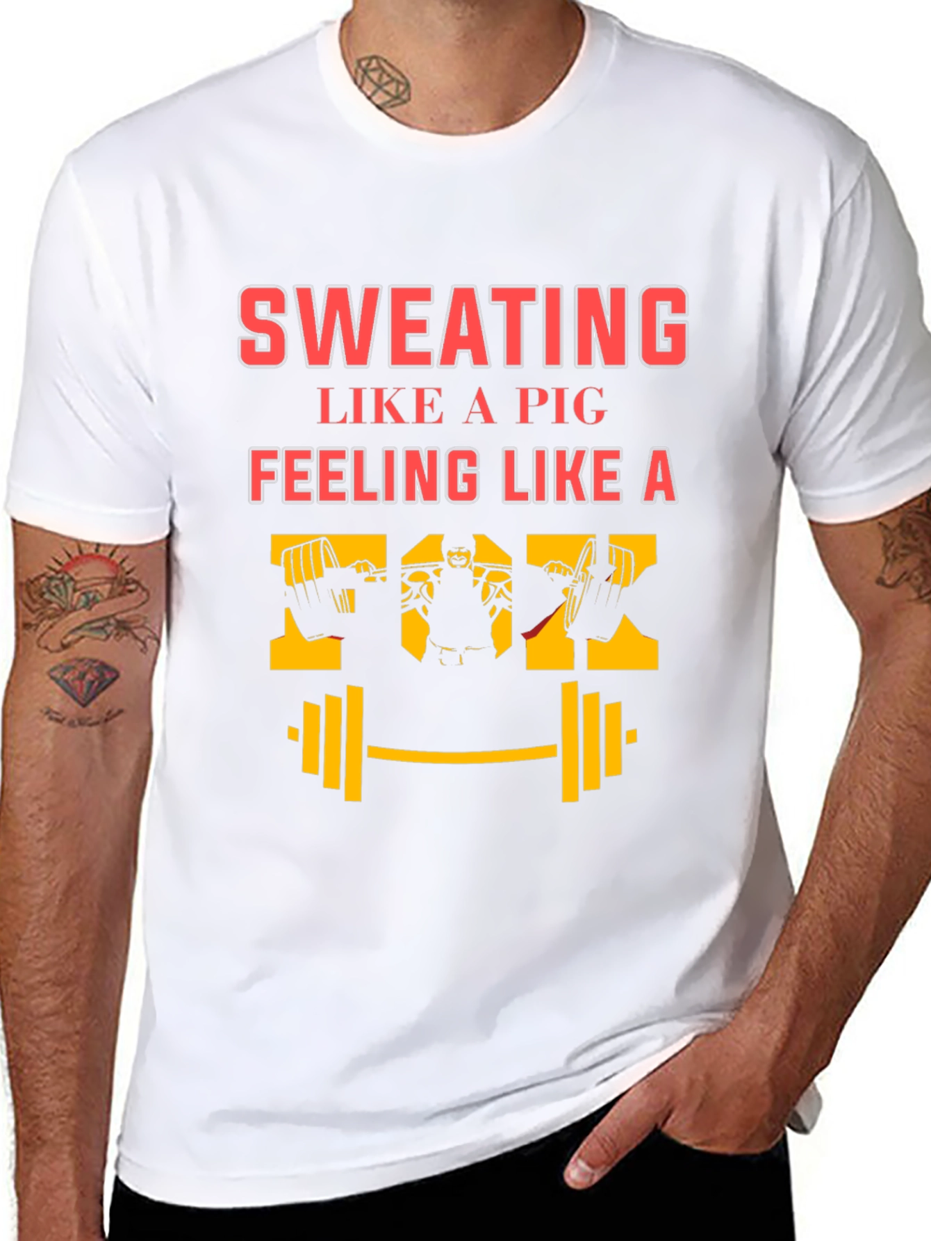 Black Sweating Pig Funny Workout Graphic Tee view 8