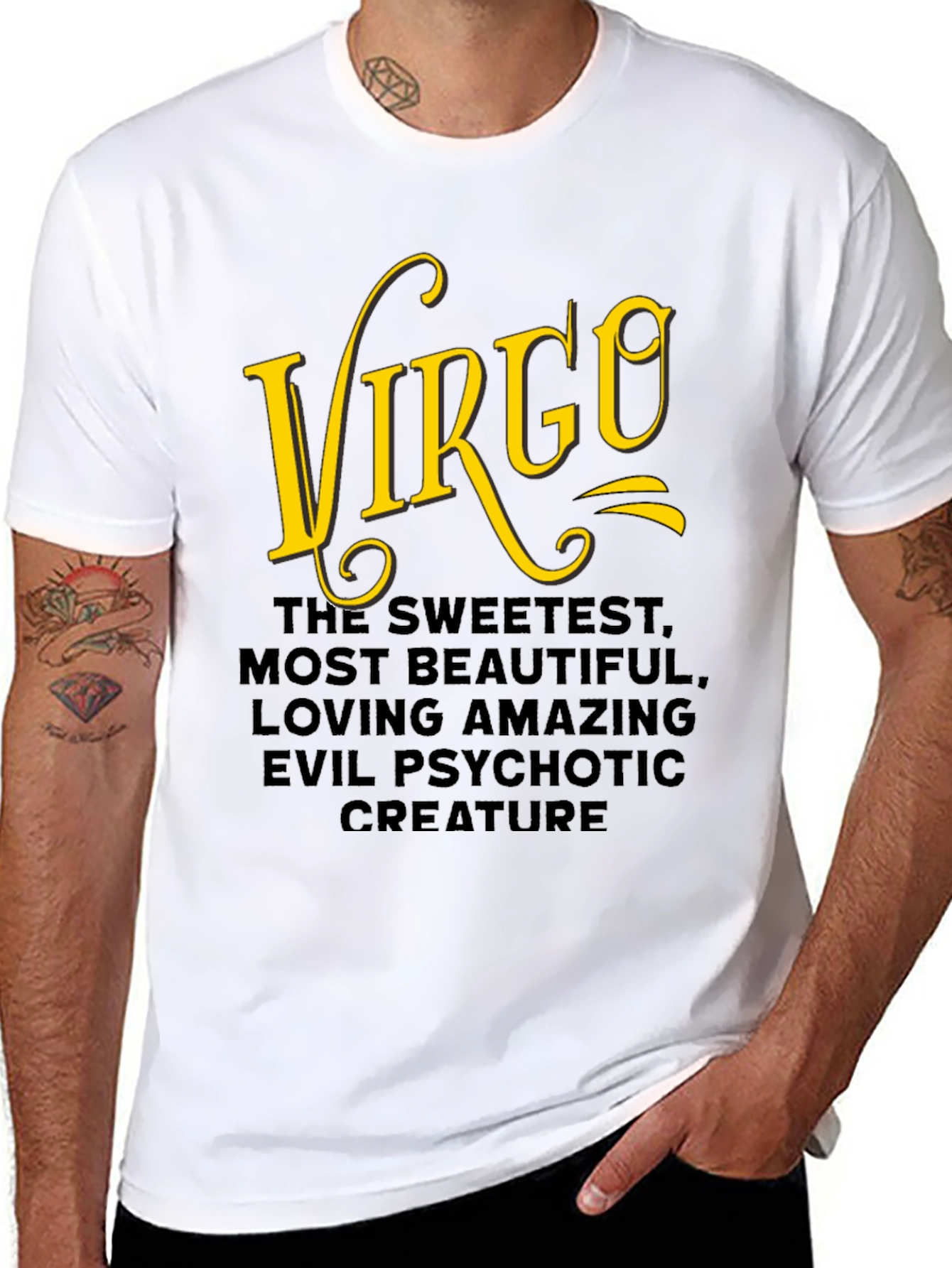 Black Virgo Zodiac T-Shirt: Sweetest, Most Beautiful Creature Tee view 8