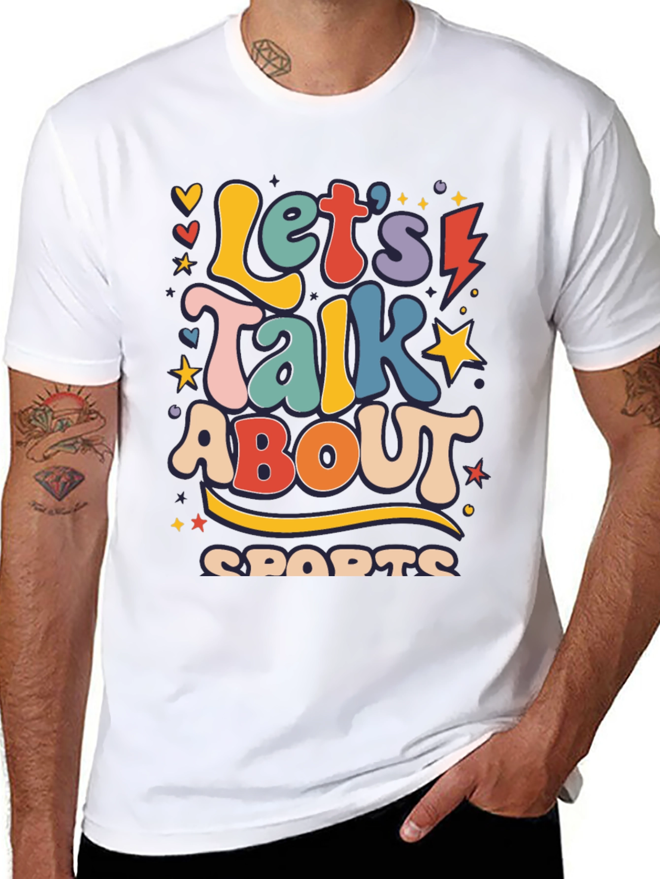 Retro Let's Talk About Sports Graphic Tee - 8