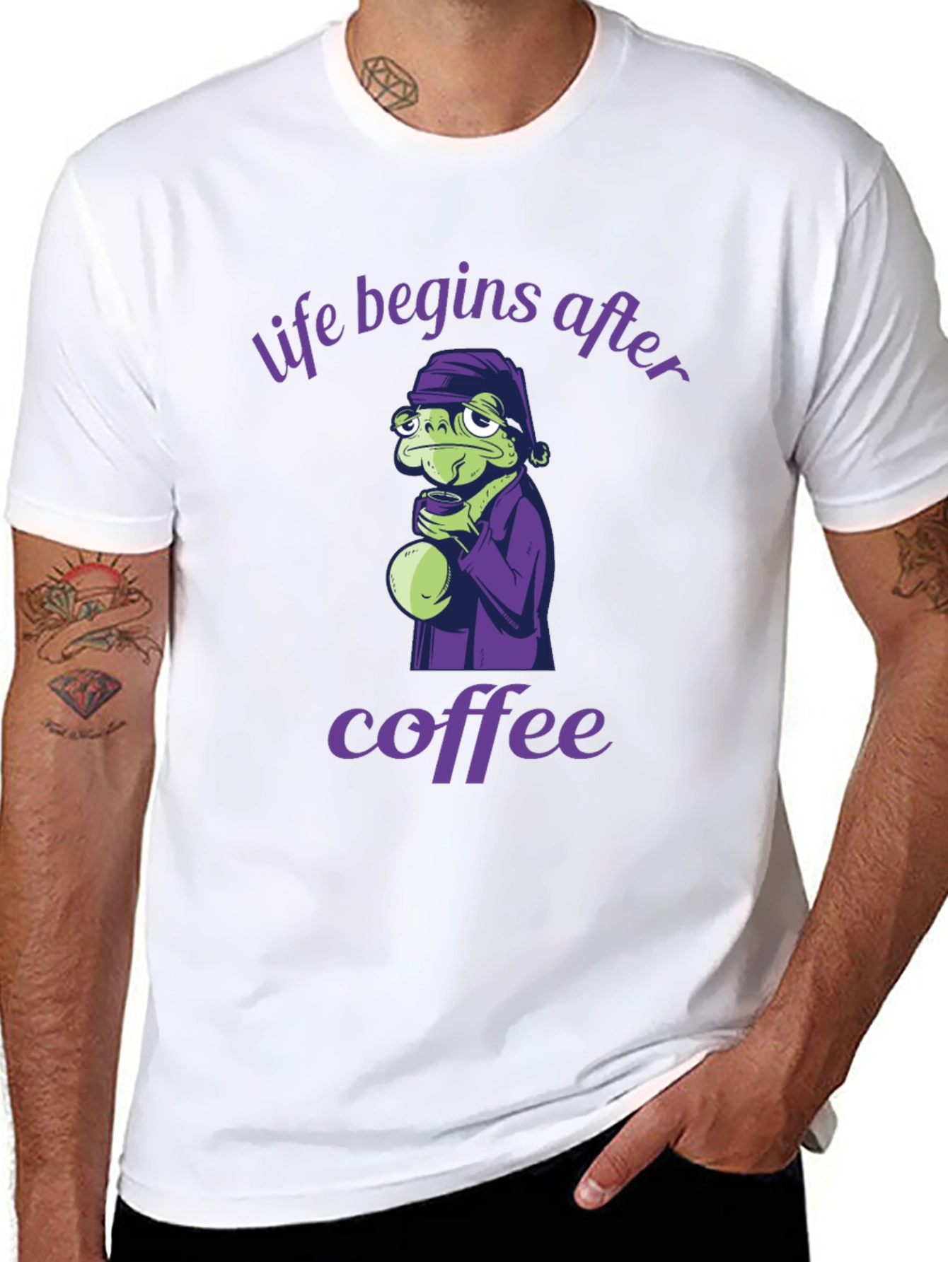 Black Life Begins After Coffee Graphic Tee view 8