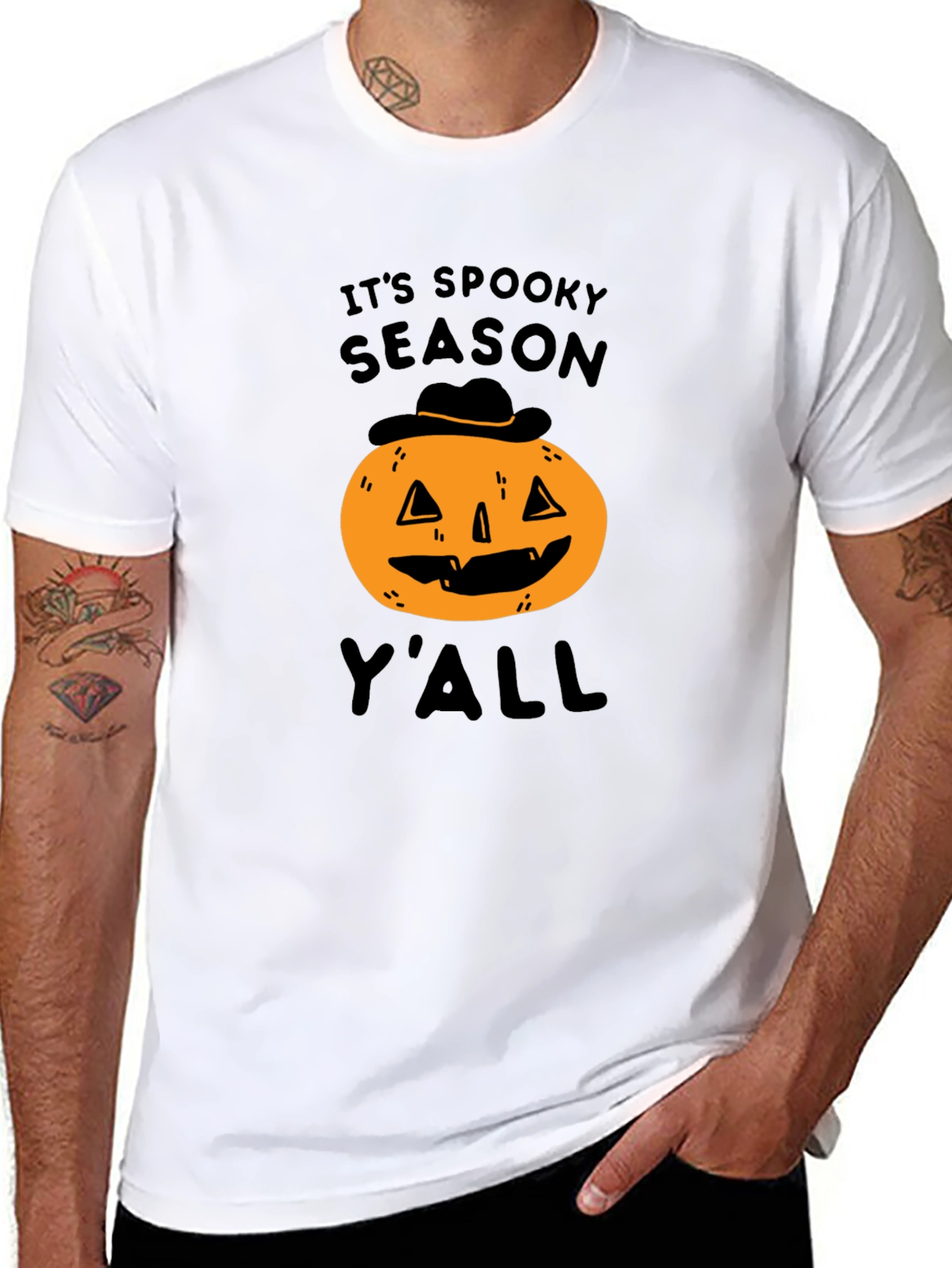 Black Spooky Season Pumpkin T-Shirt view 8