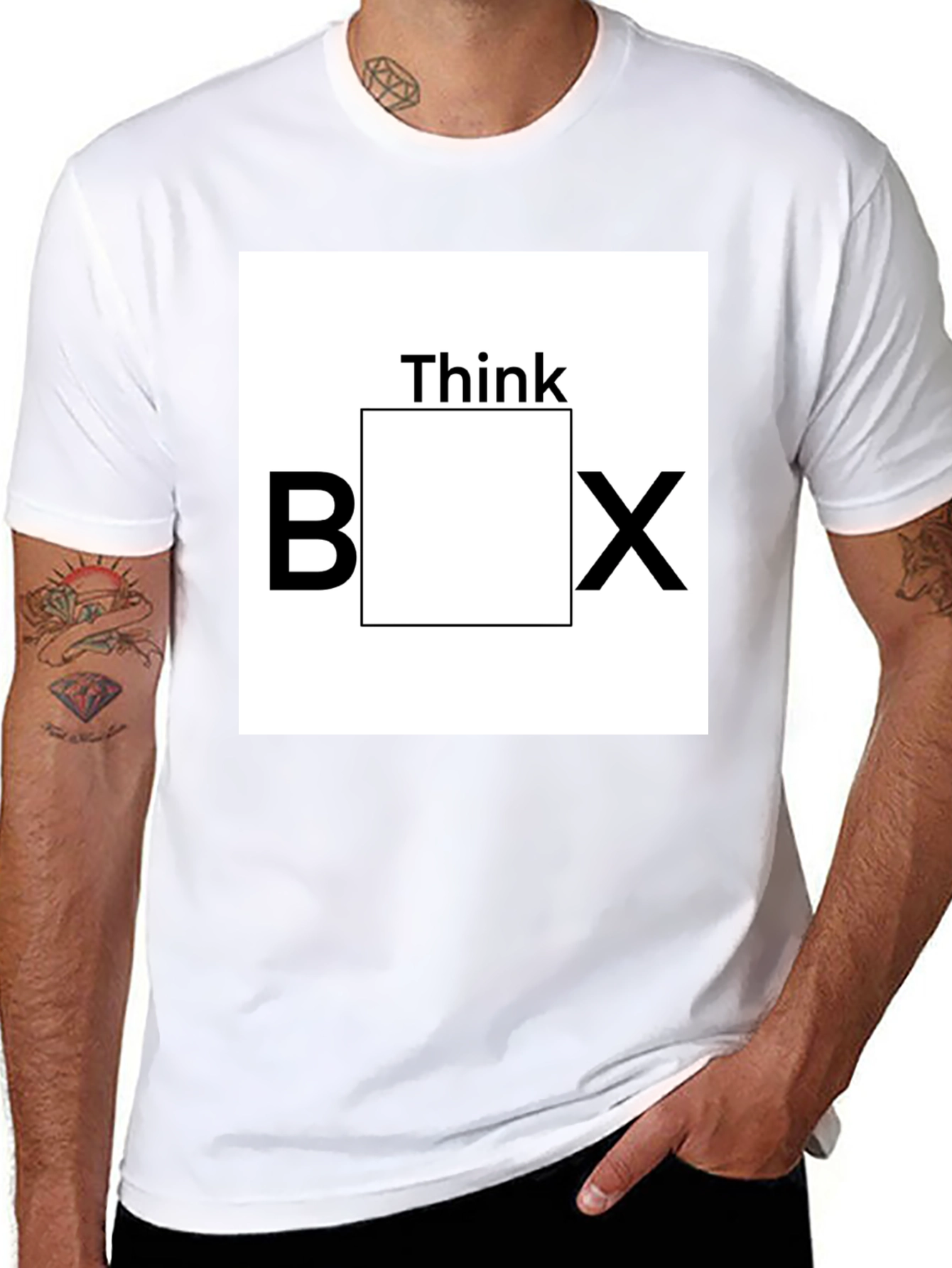 Black Think Outside the Box Graphic Tee - Black view 8