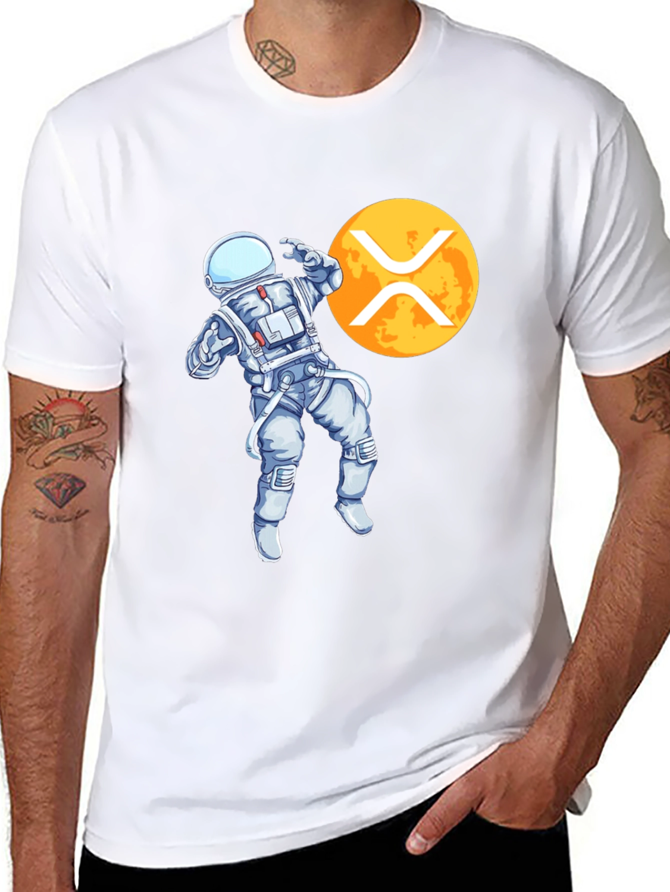 Black Astronaut XRP Crypto Black T-Shirt view 8