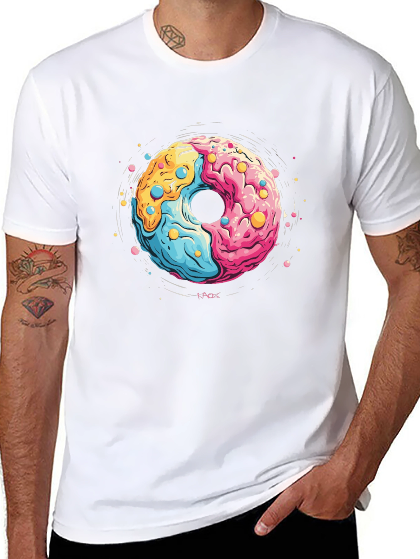 Black Donut Graphic T-Shirt - Fun Novelty Tee view 8