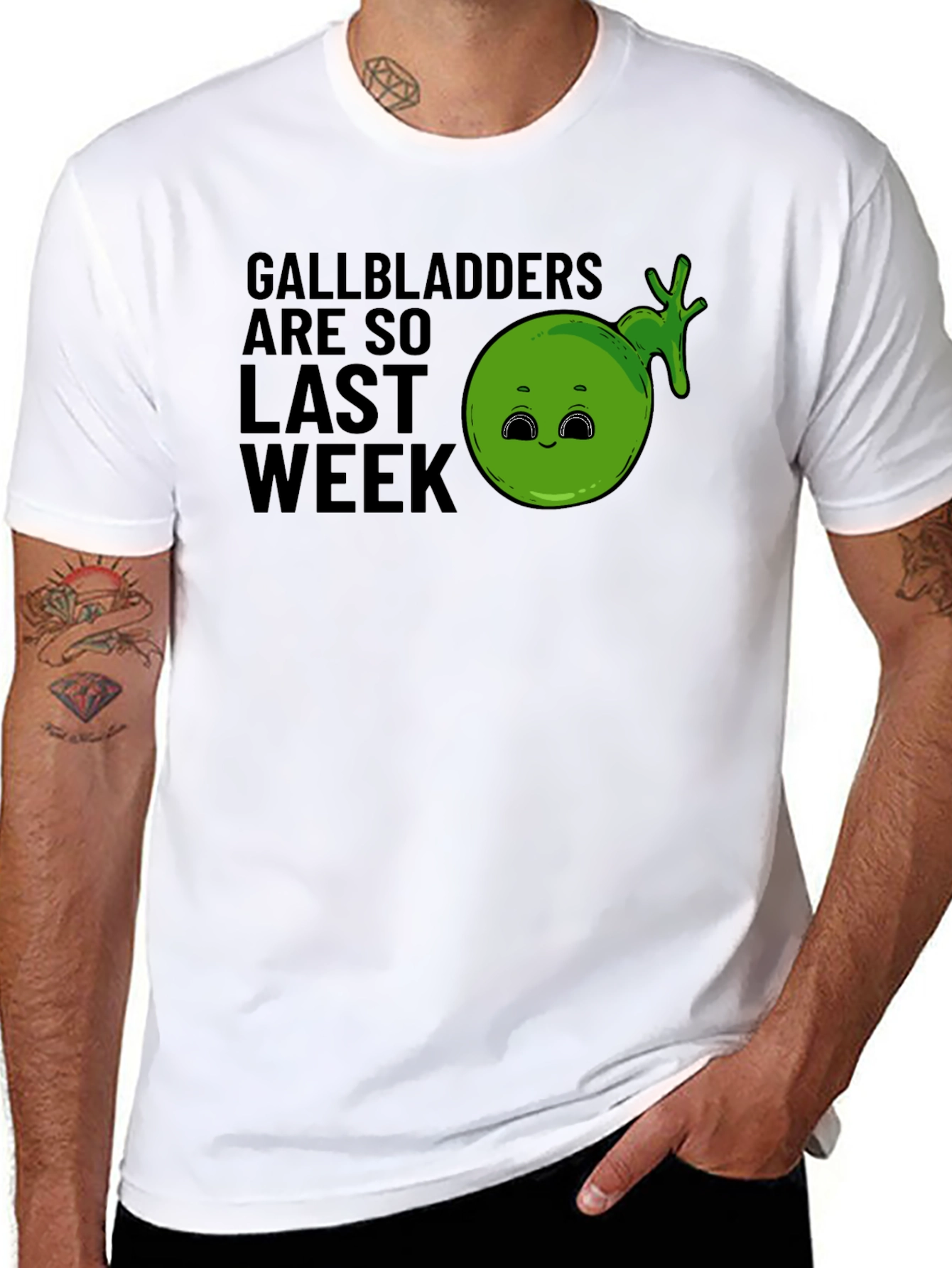 Black Gallbladders Are So Last Week Funny Graphic T-Shirt view 8