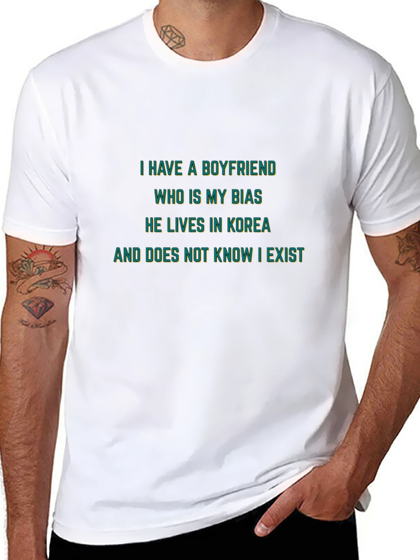 Black Boyfriend Bias Novelty T-Shirt view 8