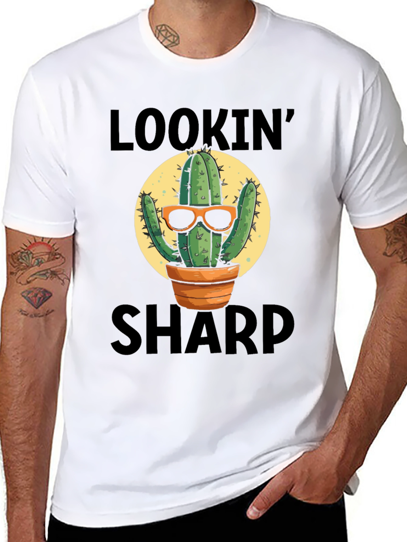 Black Lookin' Sharp Cactus T-Shirt - Unisex view 8