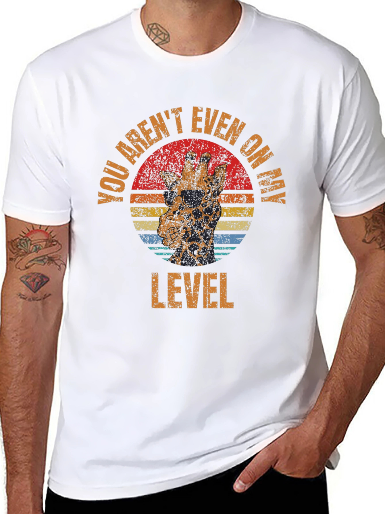 Black Funny Giraffe T-Shirt - You Aren't Even on My Level view 8
