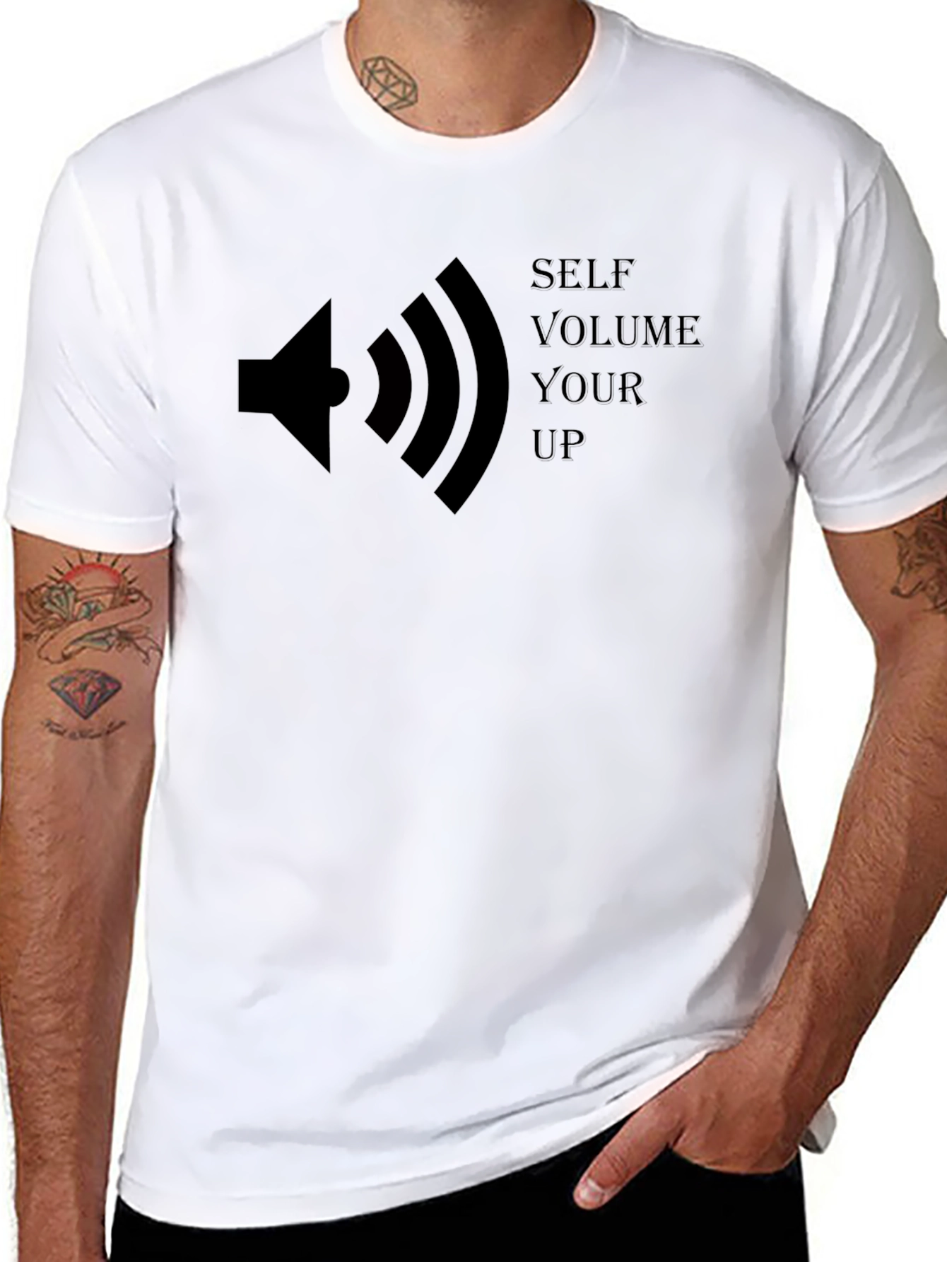 Black Self Volume Up Graphic Tee - Black T-Shirt view 8