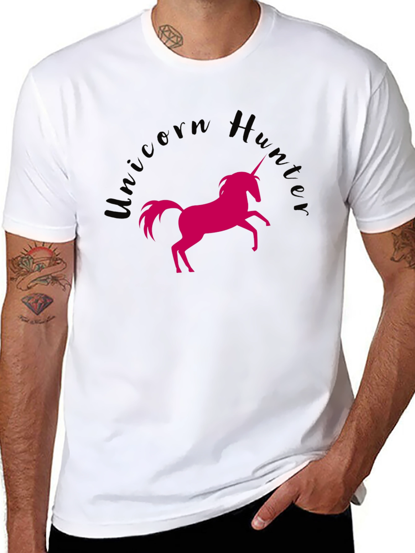 Black Unicorn Hunt Black Graphic Tee view 8