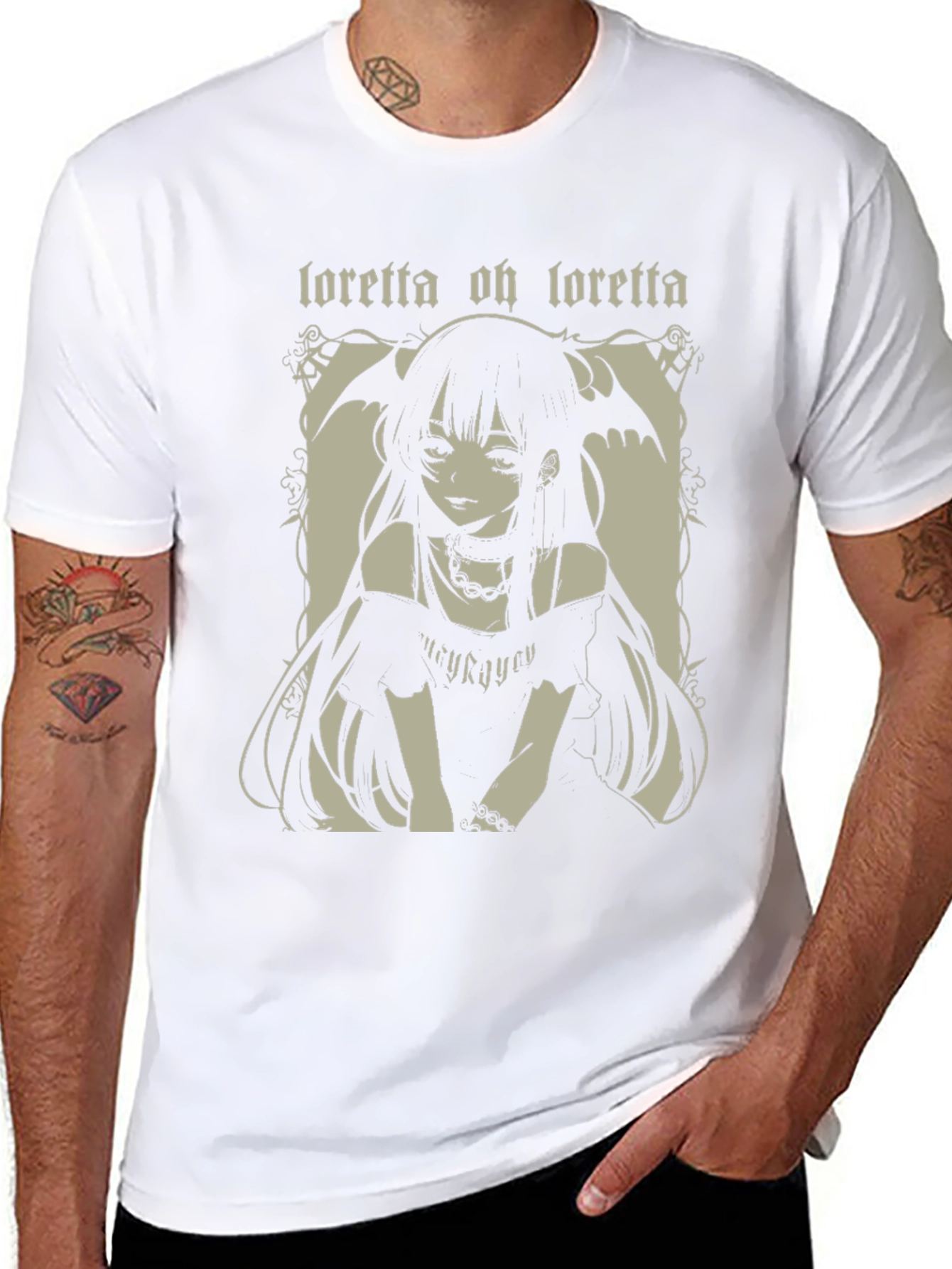 Black Loretta Oh Loretta Anime Graphic Tee view 8