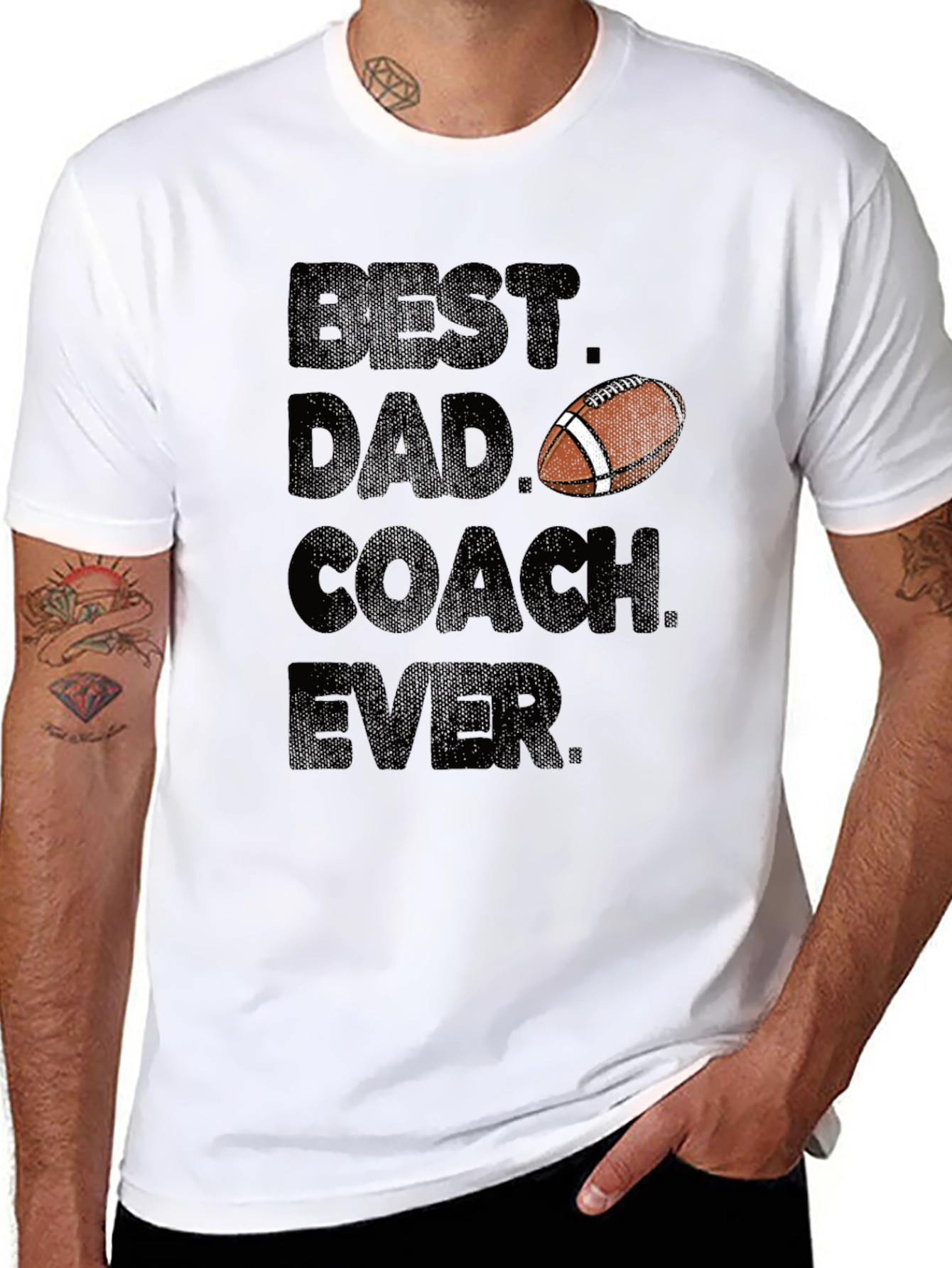 Black Best Dad Coach Ever T-Shirt view 8