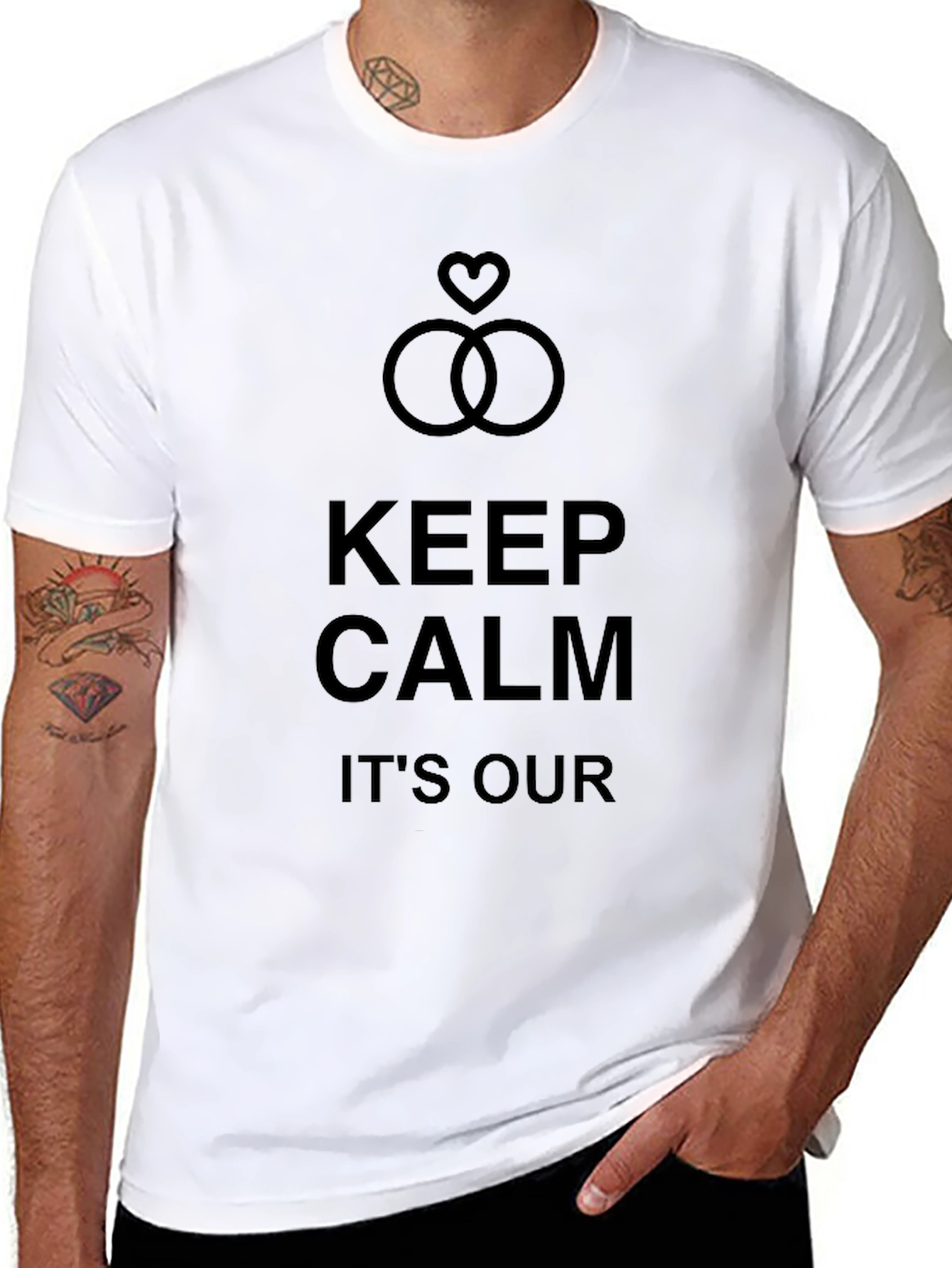 Black Keep Calm It's Our Wedding T-Shirt view 8
