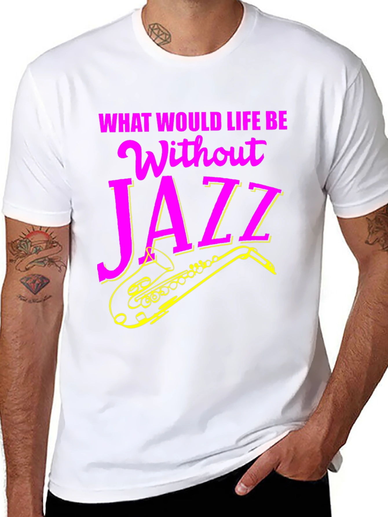Black Jazz Music T-Shirt - What Would Life Be Without Jazz? view 8