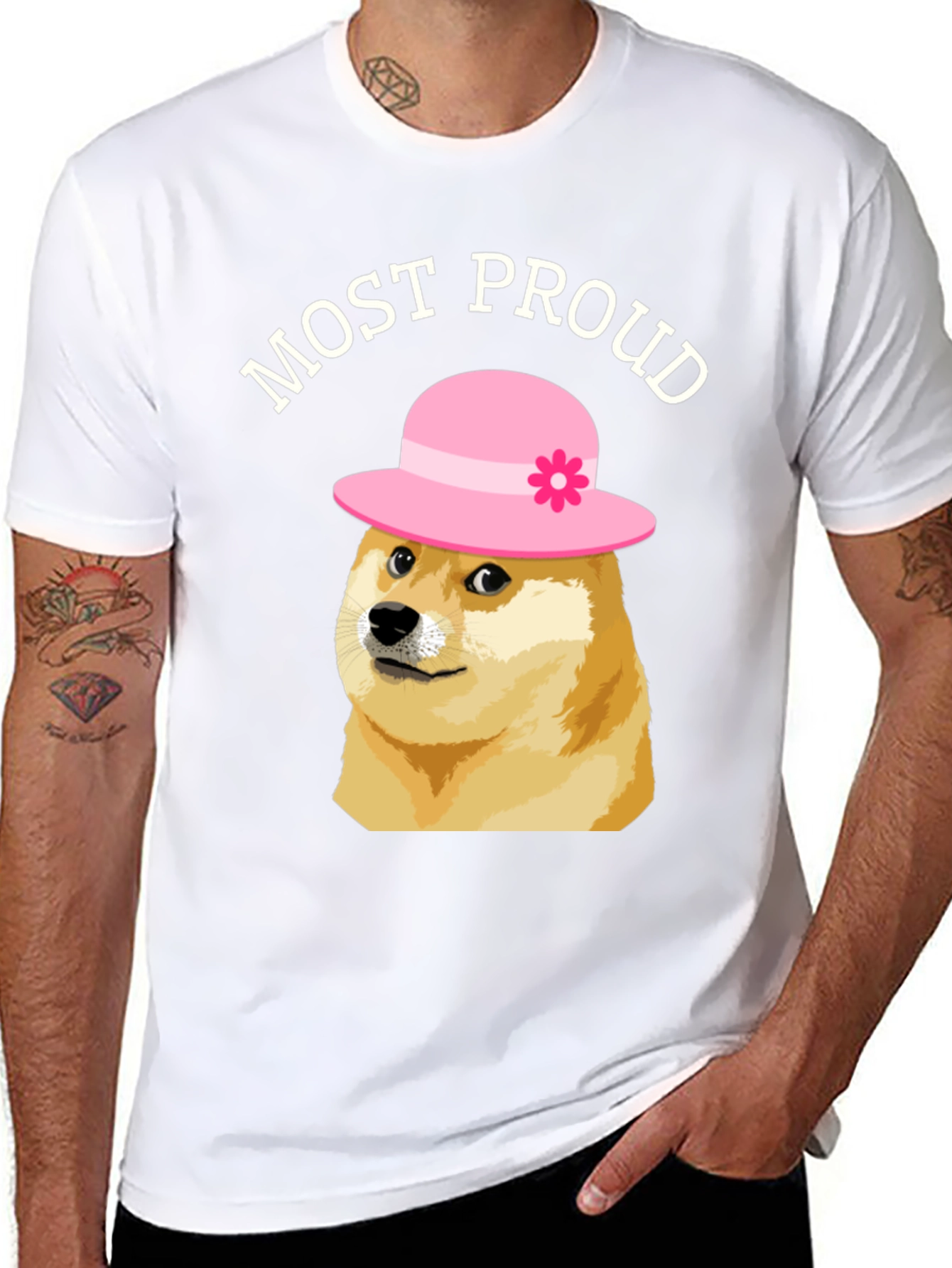 Black Most Proud Doge T-Shirt - Black view 8