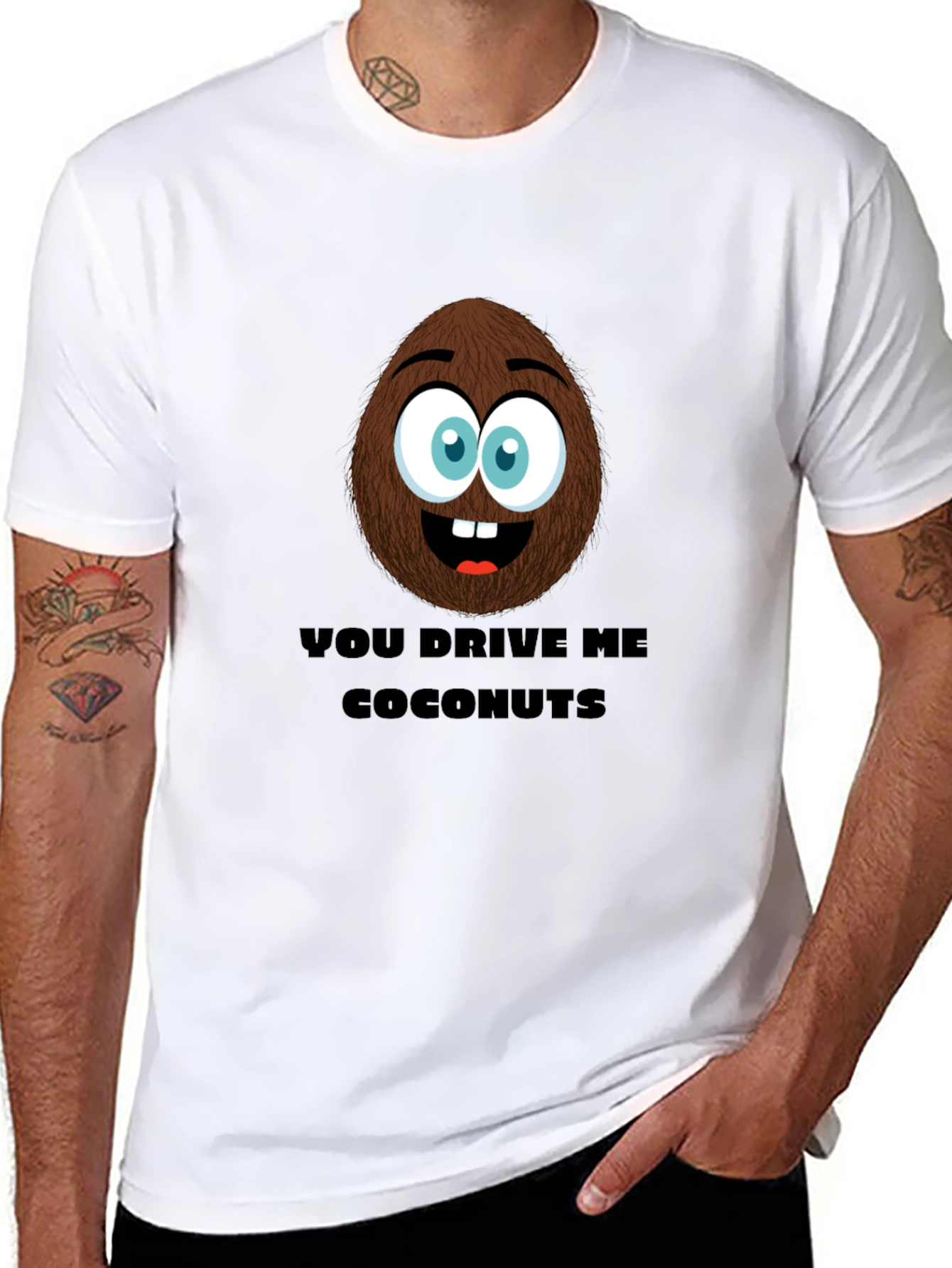 Black Funny Coconut T-Shirt - You Drive Me Coconuts! view 8