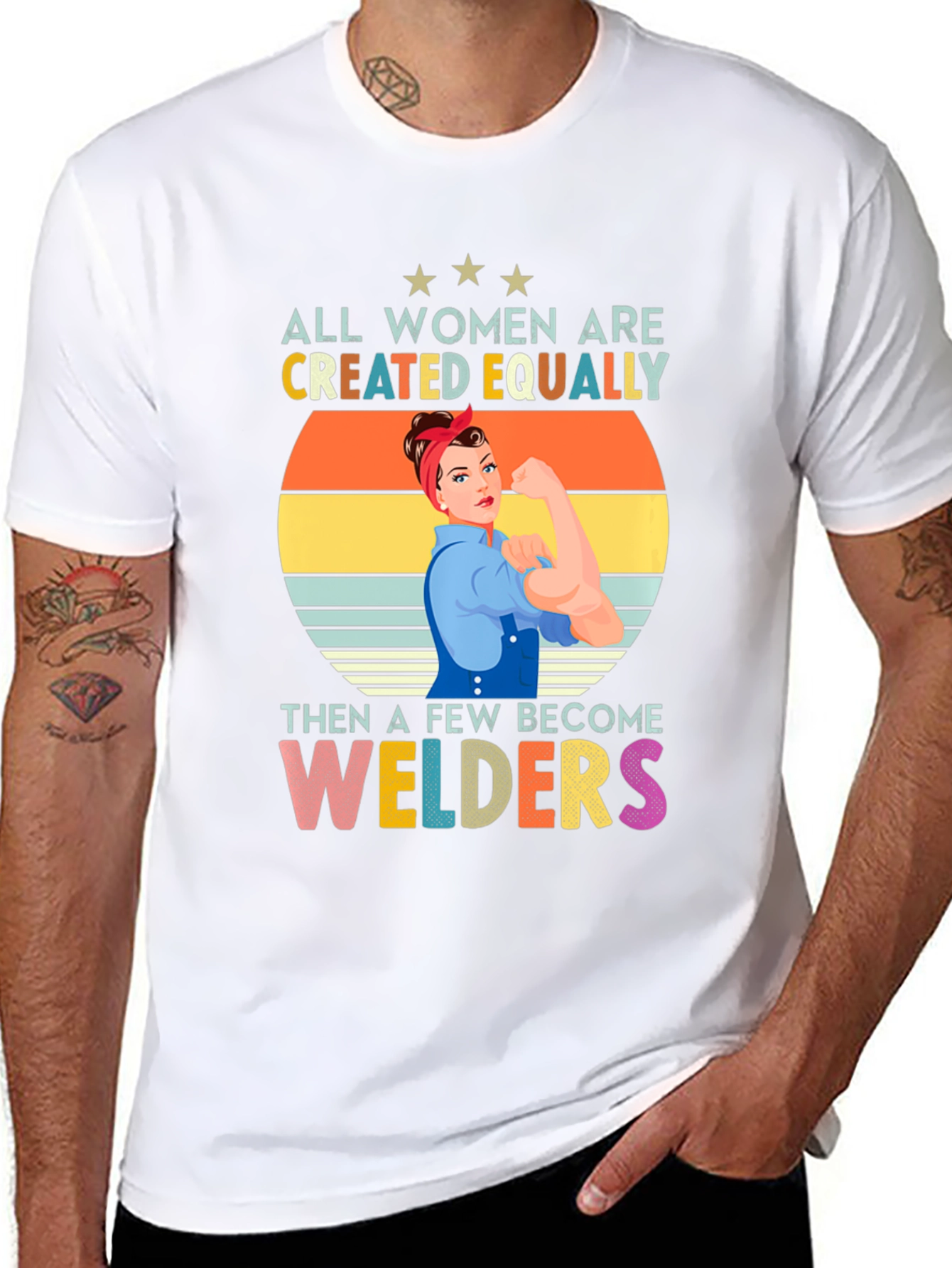 Black Empowered Women Welders T-Shirt view 8