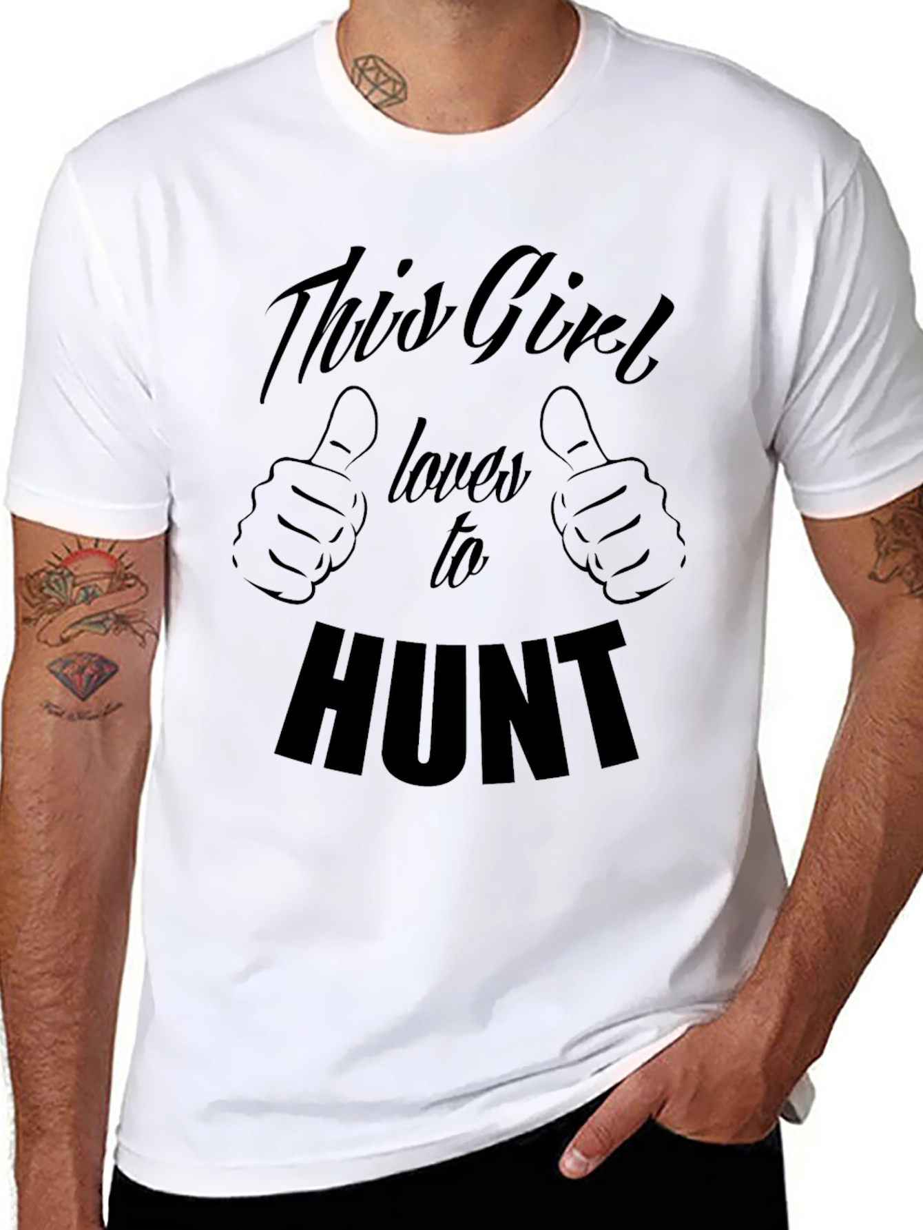 Black This Girl Loves To Hunt Graphic Tee view 8
