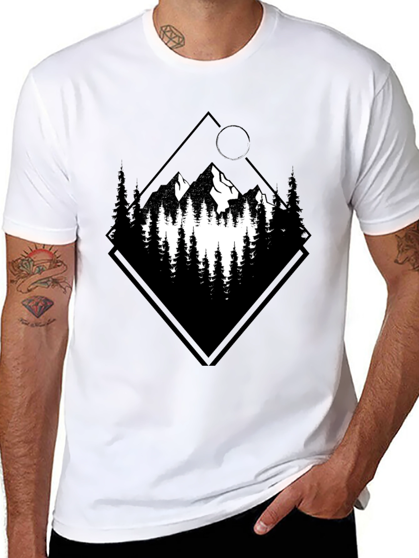 Black Mountain Graphic Tee - Nature Inspired Design view 8