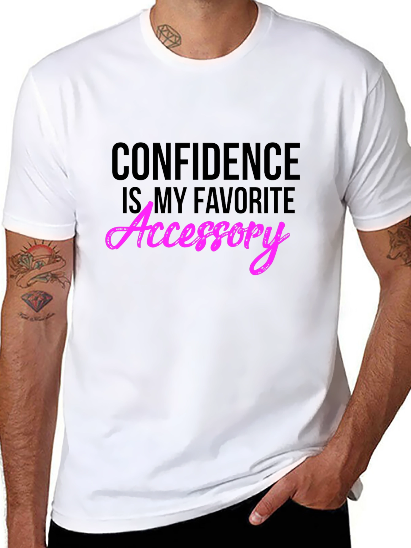 Black Confidence Accessory Black T-Shirt view 8