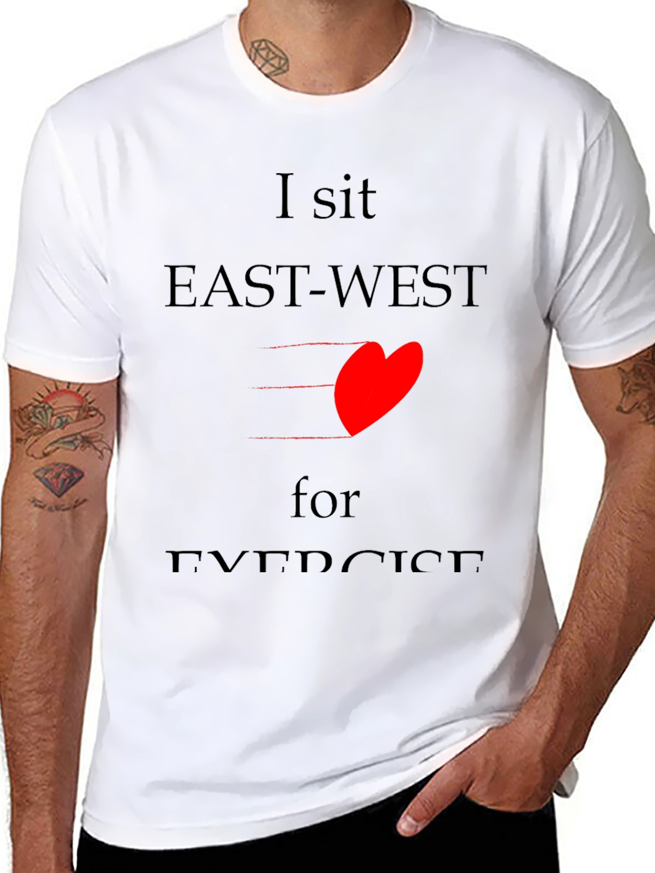 Black I Sit East-West for Exercise T-Shirt view 8