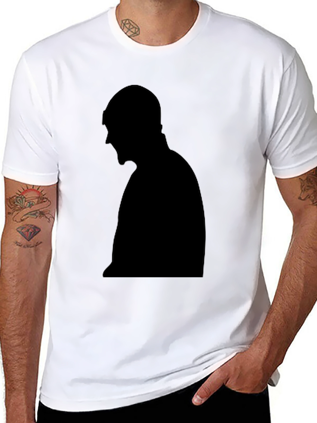 Black Silhouette Graphic Tee - Unisex Black T-Shirt view 8