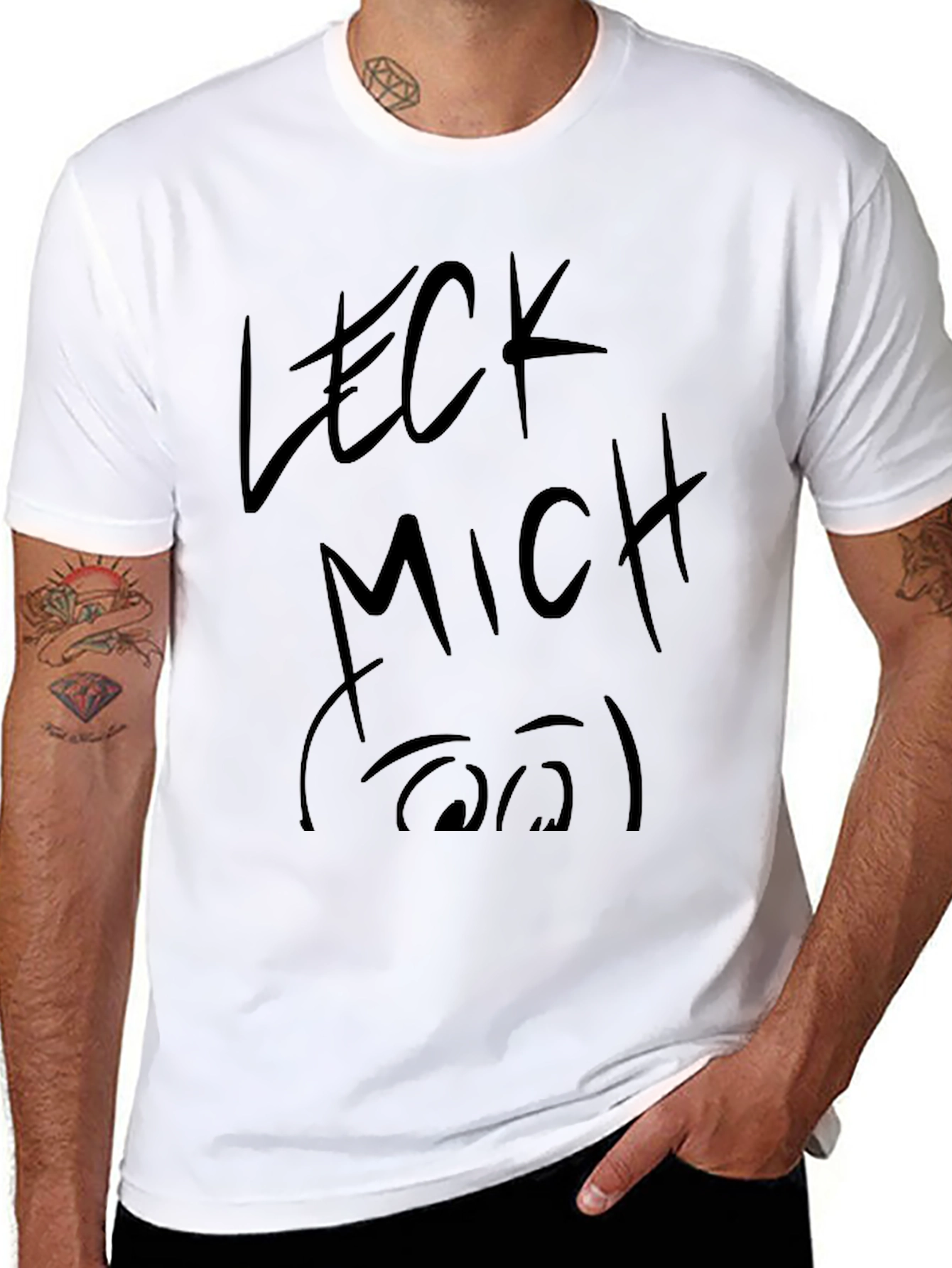 Black Leck Mich Funny Graphic Tee view 8