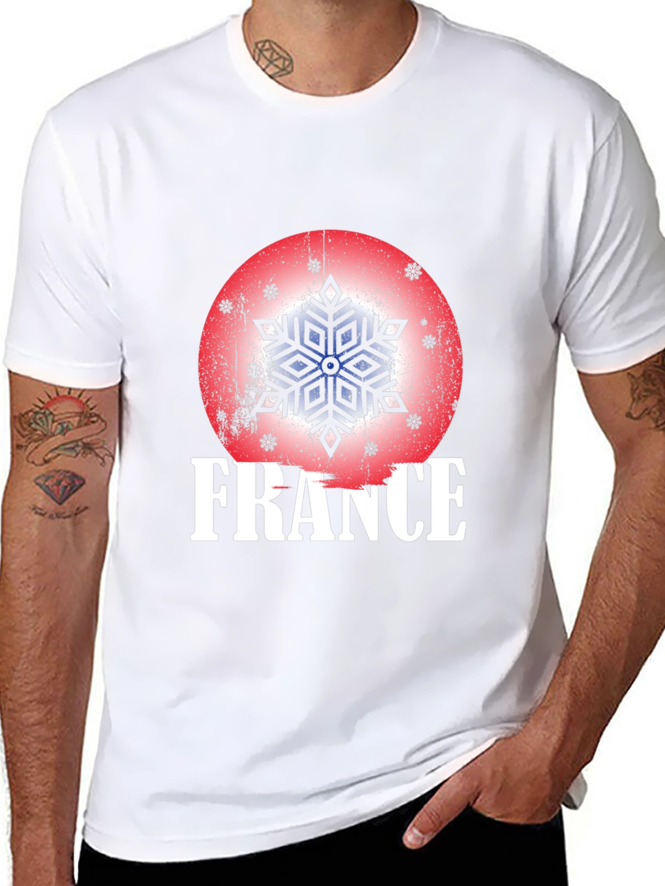 France Snowflake Graphic Tee - Winter Holiday Souvenir - 8