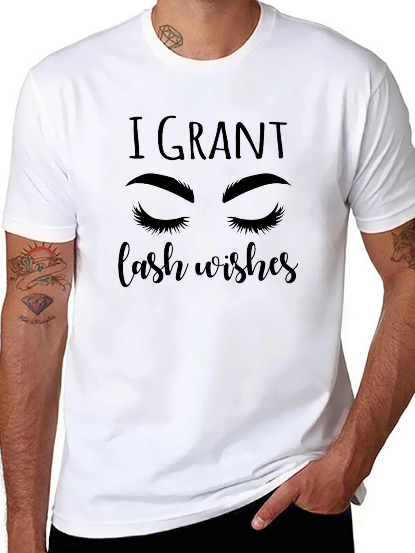 Black I Grant Lash Wishes Graphic Tee view 8