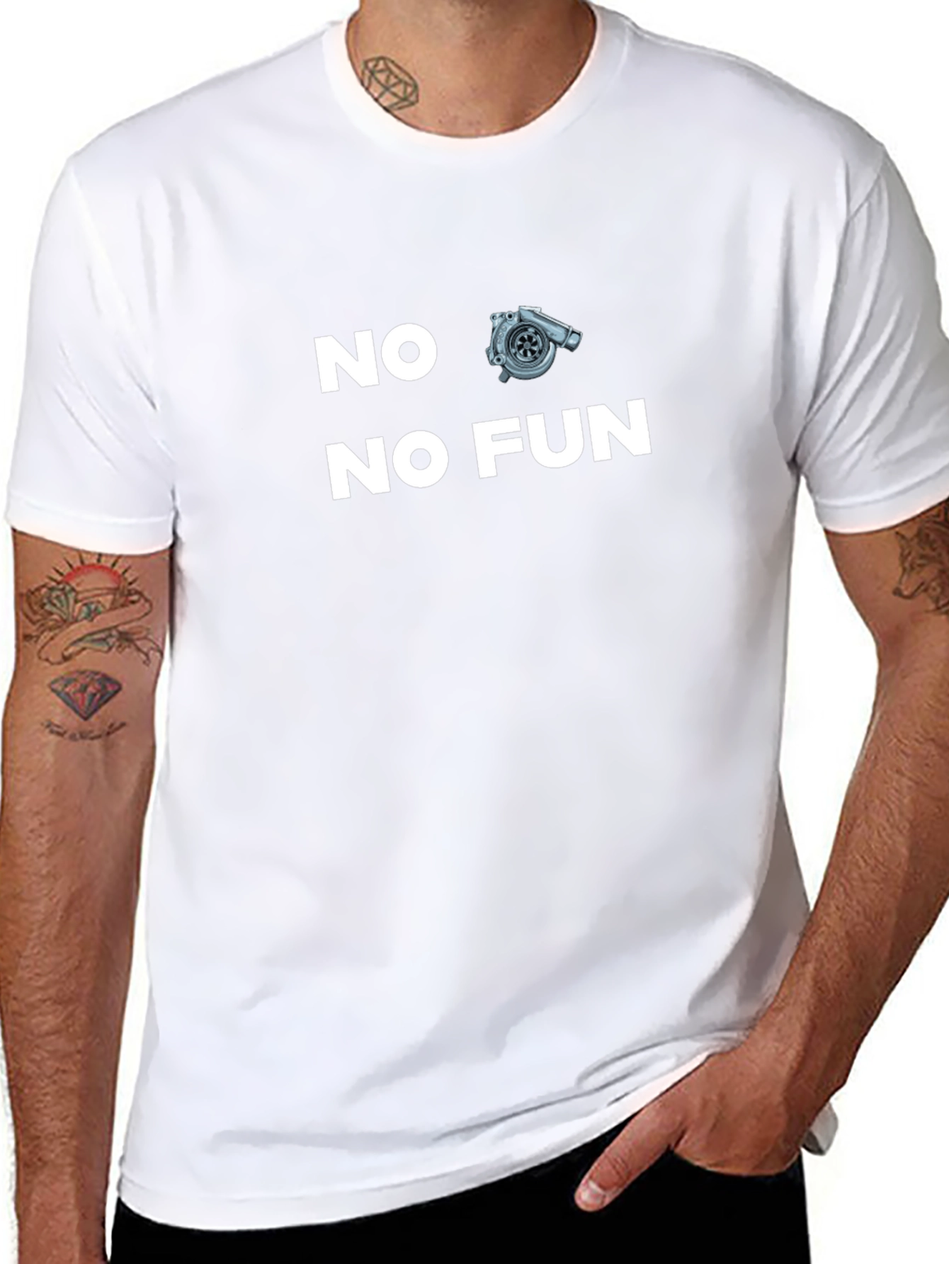 Black No Turbo No Fun T-Shirt - Black view 8