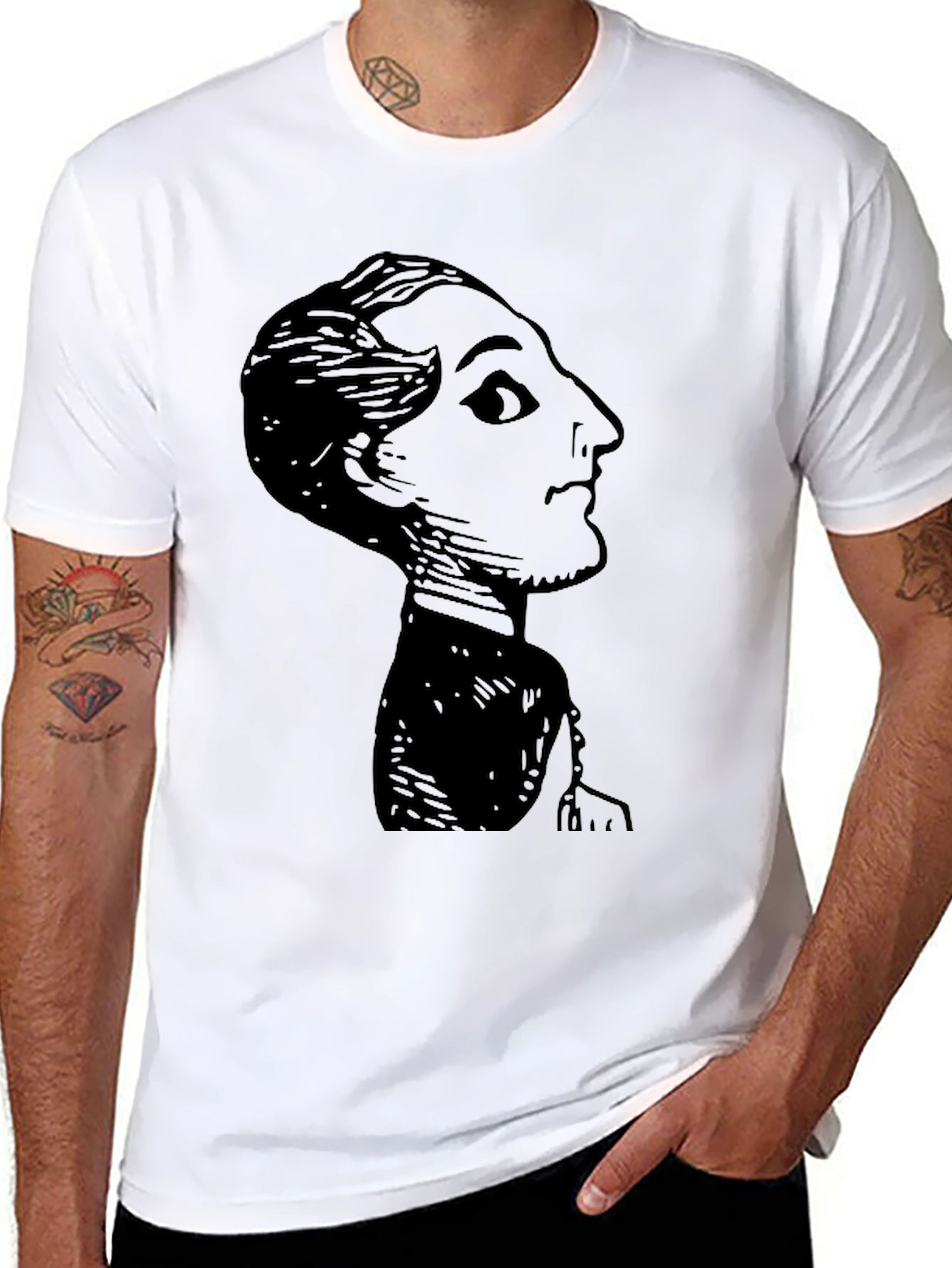 Black Vintage Silhouette Graphic Black T-Shirt view 8