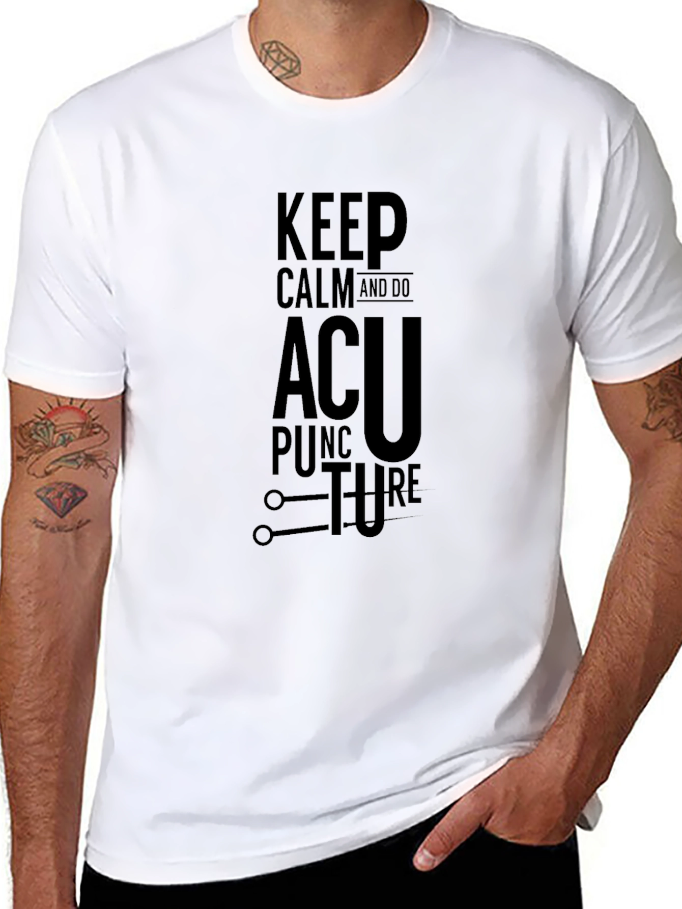 Black Keep Calm and Do Acupuncture T-Shirt view 8