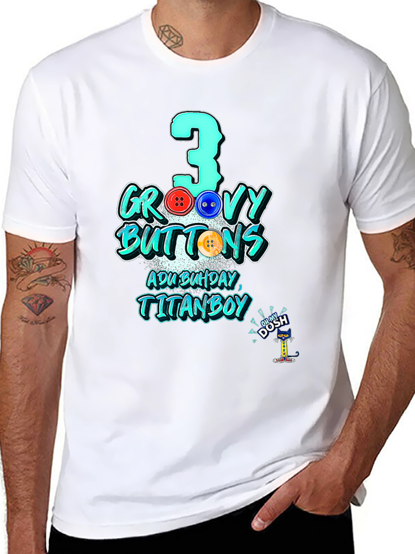 Black Groovy 3 Buttons T-Shirt Birthday Gift view 8