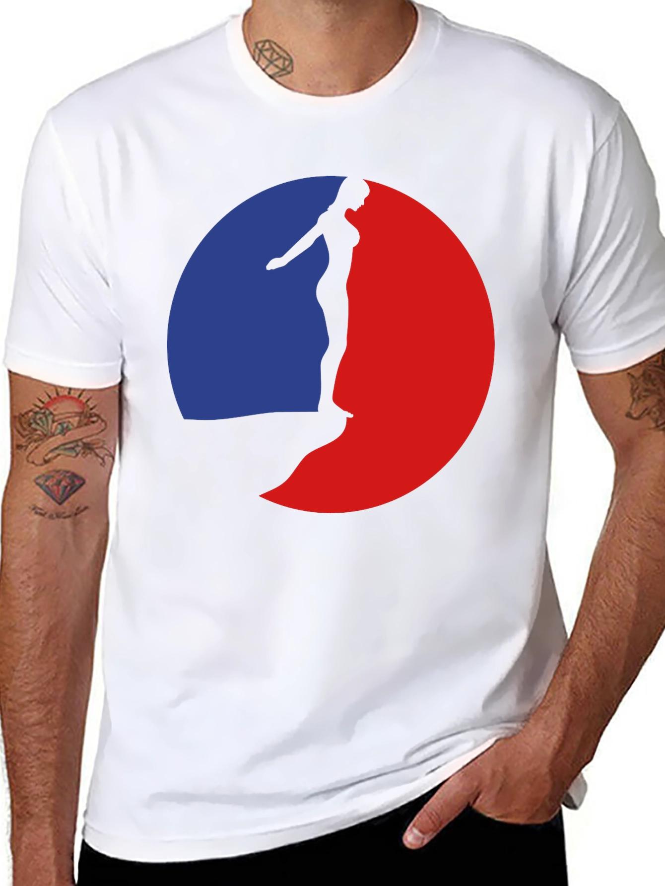 Black Silhouette Diver Graphic T-Shirt view 8