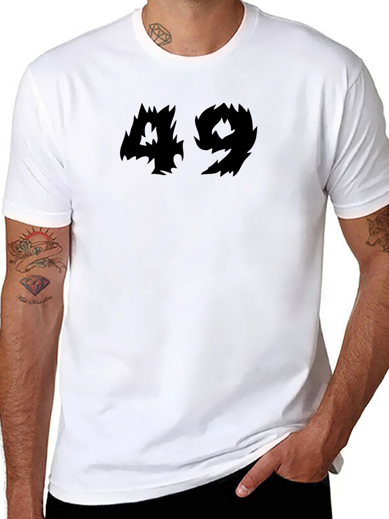 Black Edgy Black 49 Graphic Tee - Men's Fashion view 8