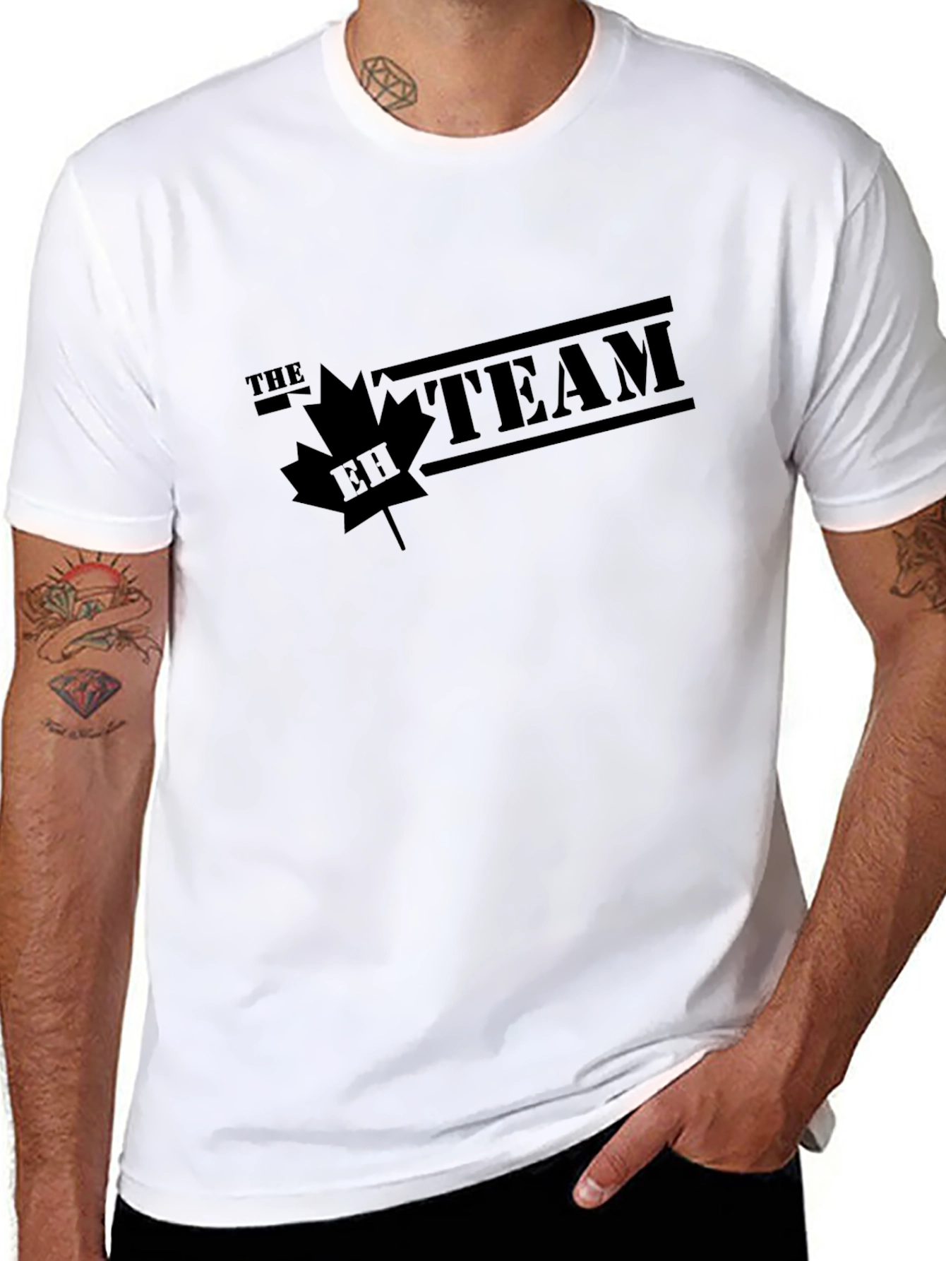 Black The EH Team Graphic T-Shirt - Maple Leaf Design view 8