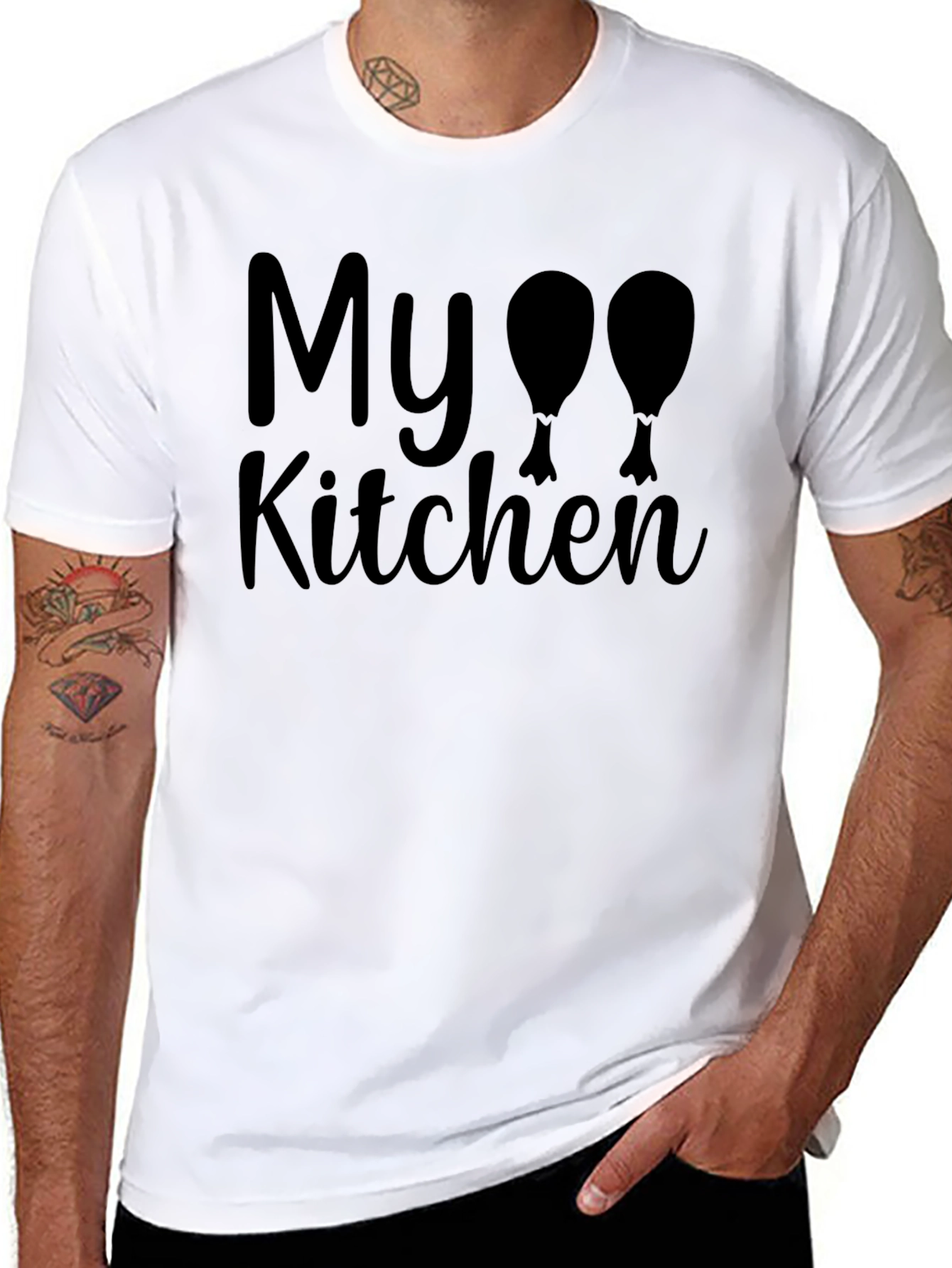 Black My Kitchen Turkey Leg T-Shirt view 8