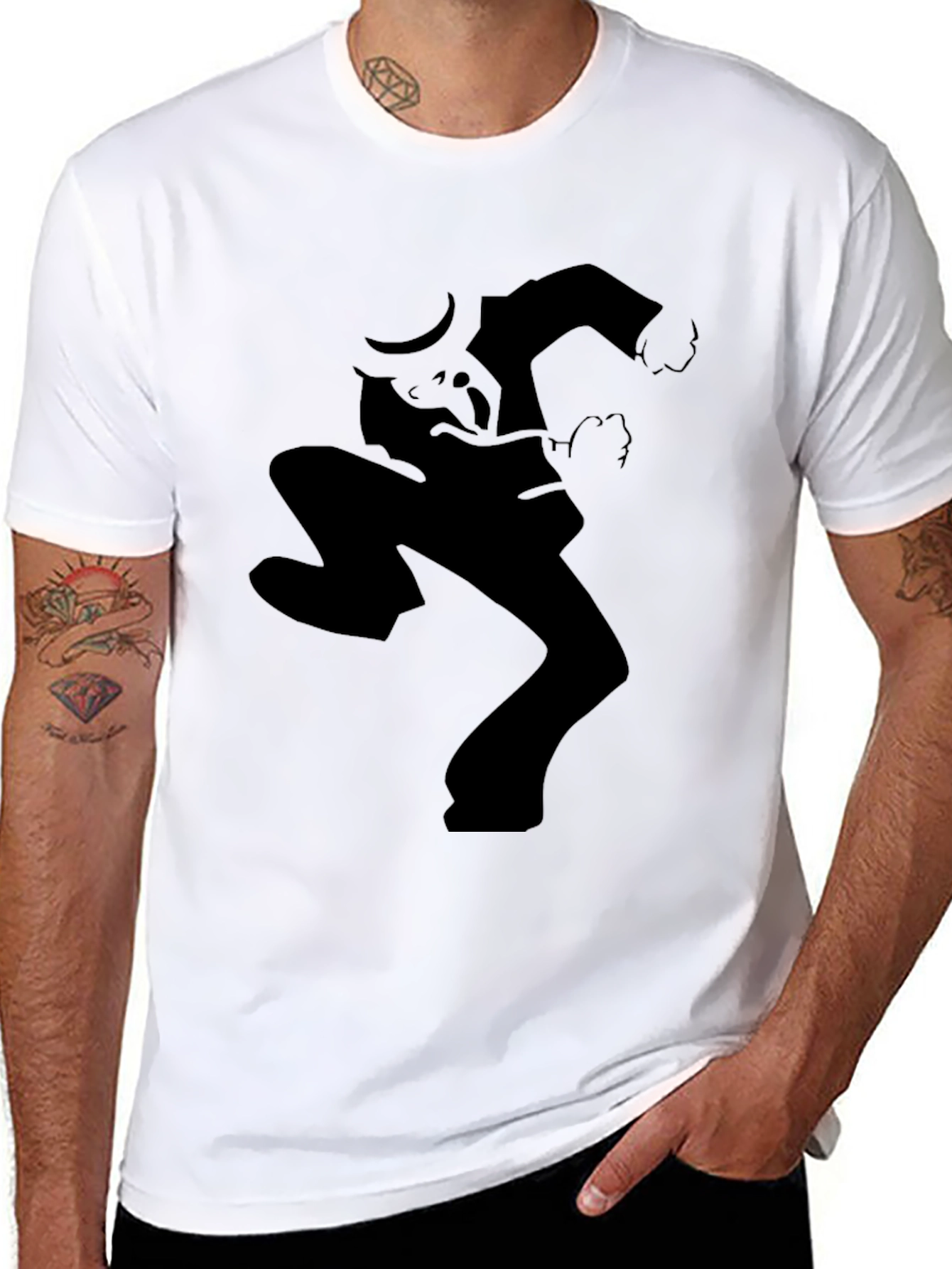 Black Silhouette Dance Graphic Tee - Black Casual Style view 8