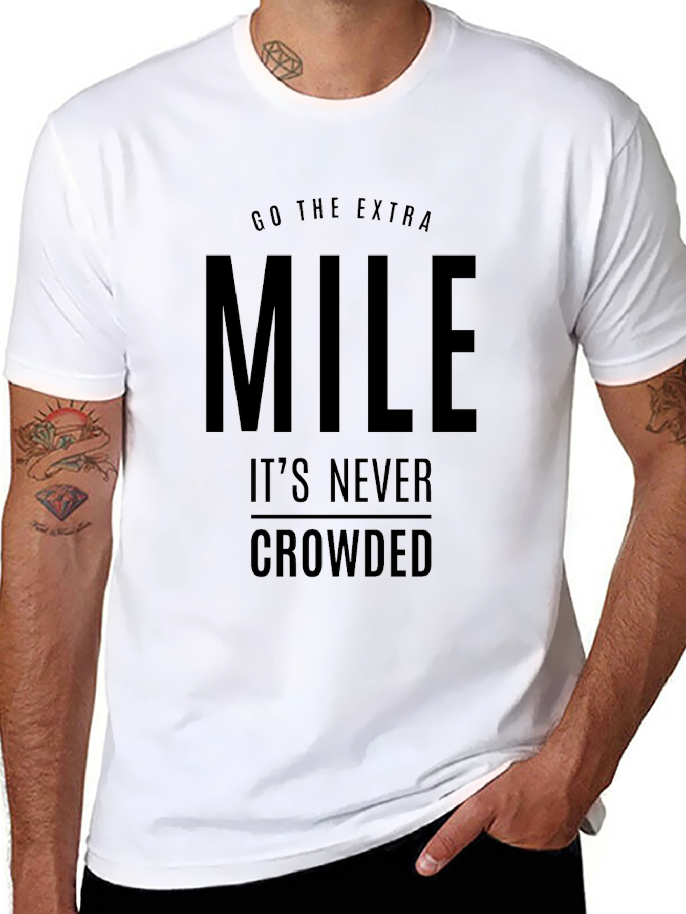 Black Go The Extra Mile Black Graphic Tee view 8