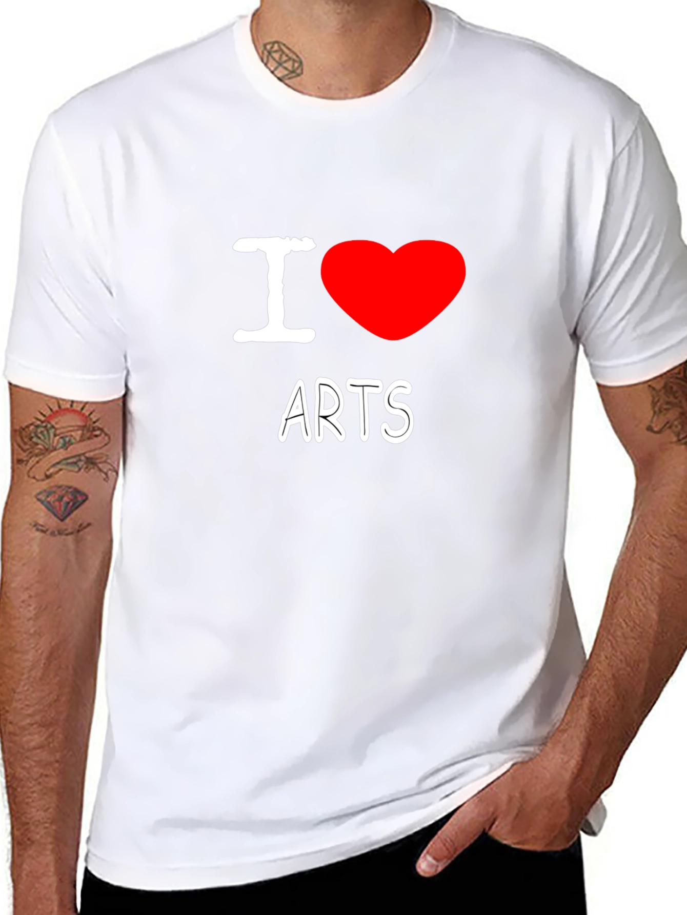 Black I Love Arts Graphic T-Shirt view 8