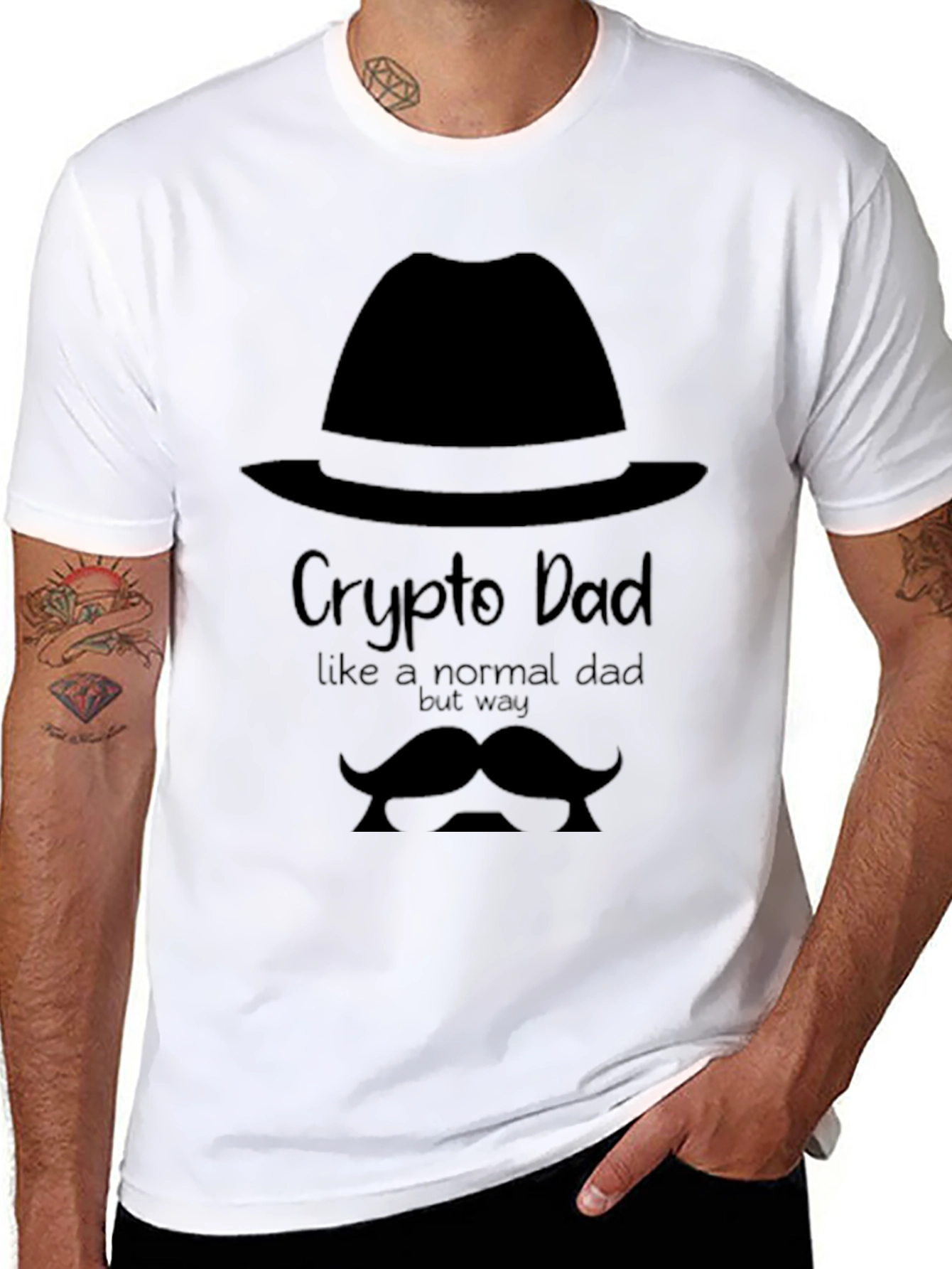 Black Crypto Dad T-Shirt: Funny Crypto Father's Day Gift view 8