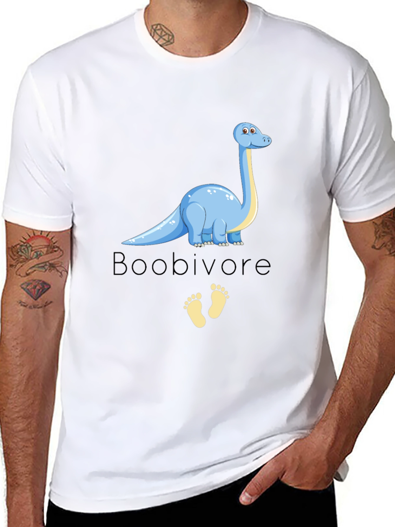 Black Boobivore Dinosaur Graphic T-Shirt view 8