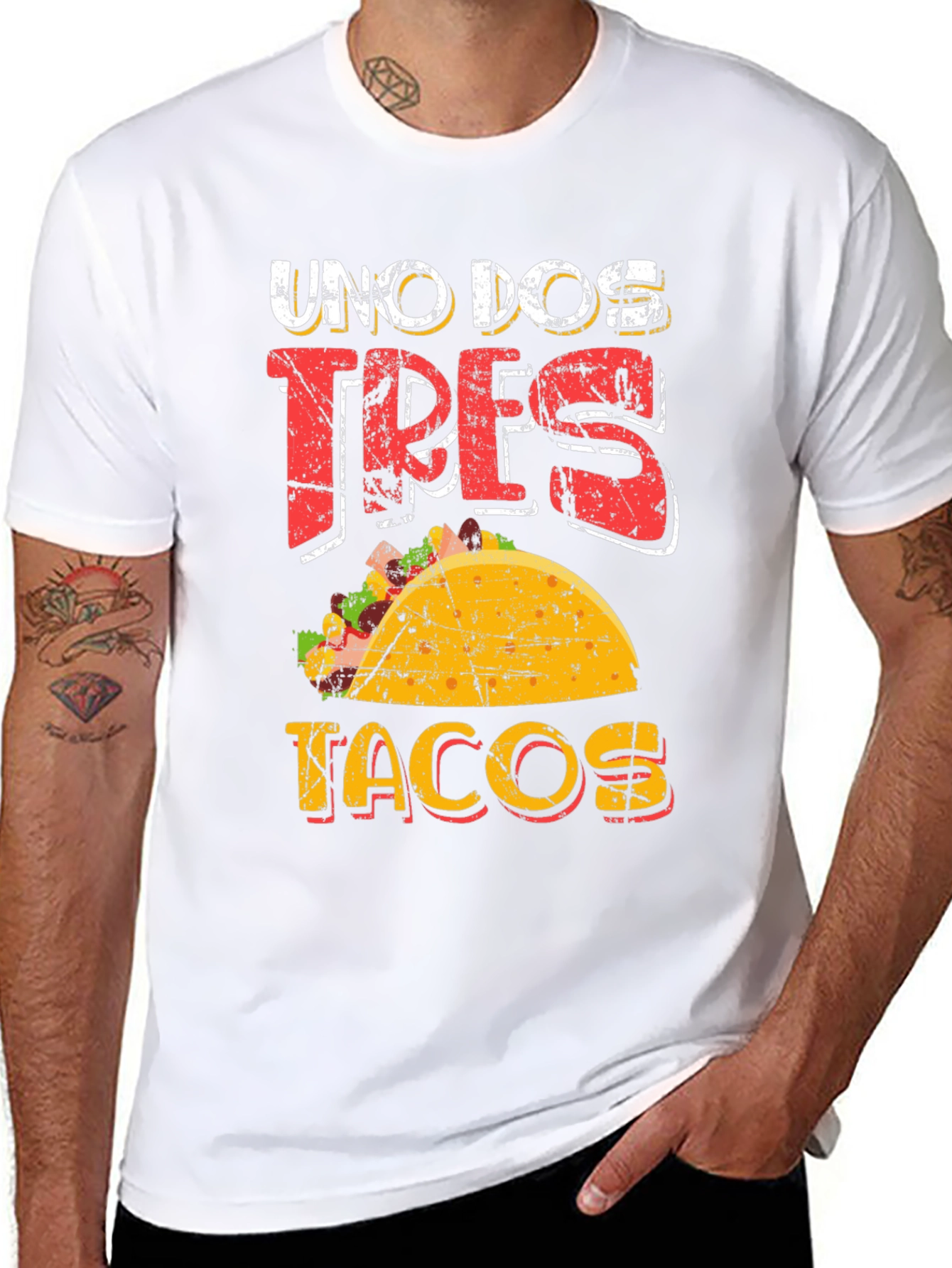Black Uno Dos Tres Tacos Graphic T-Shirt view 8